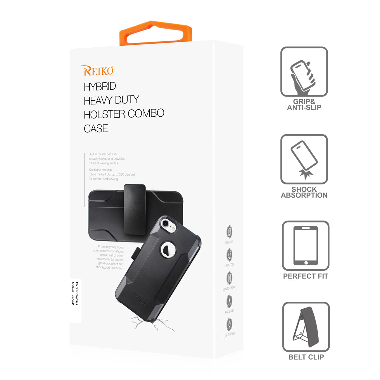 Case Holster Combo Hybrid Heavy Duty 3-In-1 iPhone 7/ 8/ SE2 Black Color