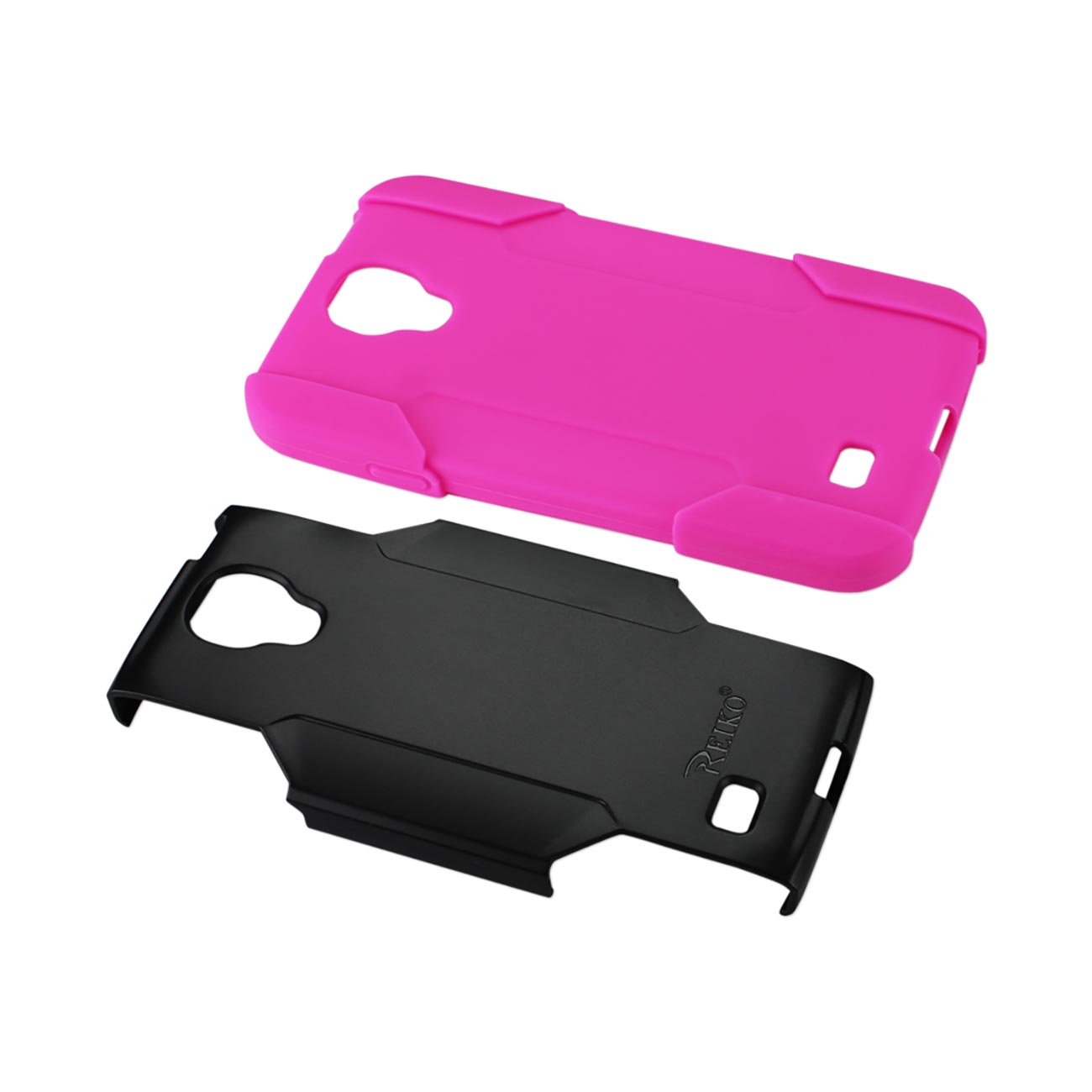 Samsung Galaxy S4 3-In-1 Hybrid Heavy Duty Holster Combo Case In Hot Pink Black