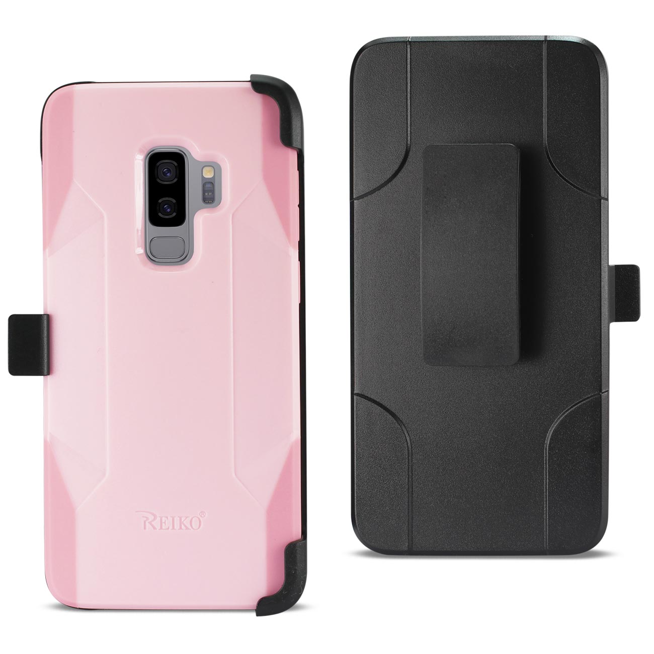 Samsung Galaxy S9 Plus 3-In-1 Hybrid Heavy Duty Holster Combo Case In Light Pink