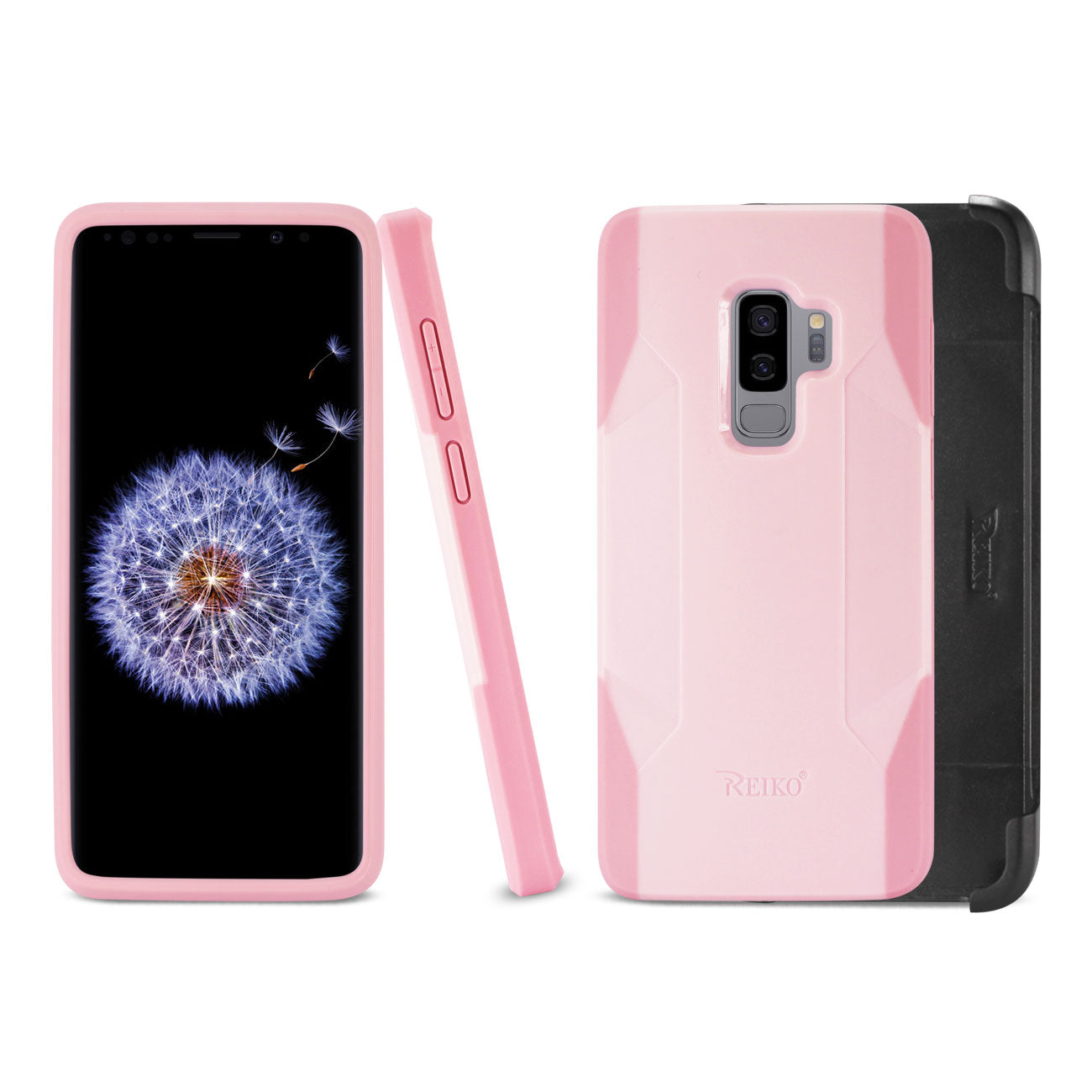 Reiko Samsung Galaxy S9 Plus 3-In-1 Hybrid Heavy Duty Holster Combo Case In Light Pink