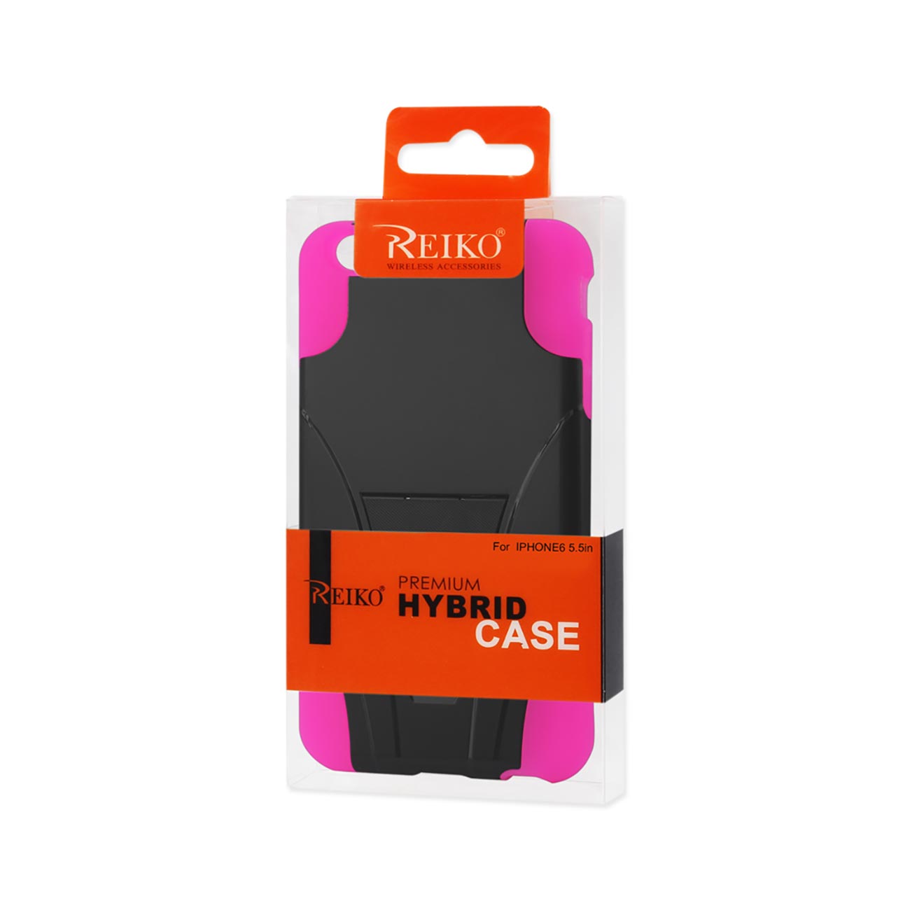 iPhone 6S/ 6 Plus Hybrid Heavy Duty Case With Kickstand In Hot Pink Black