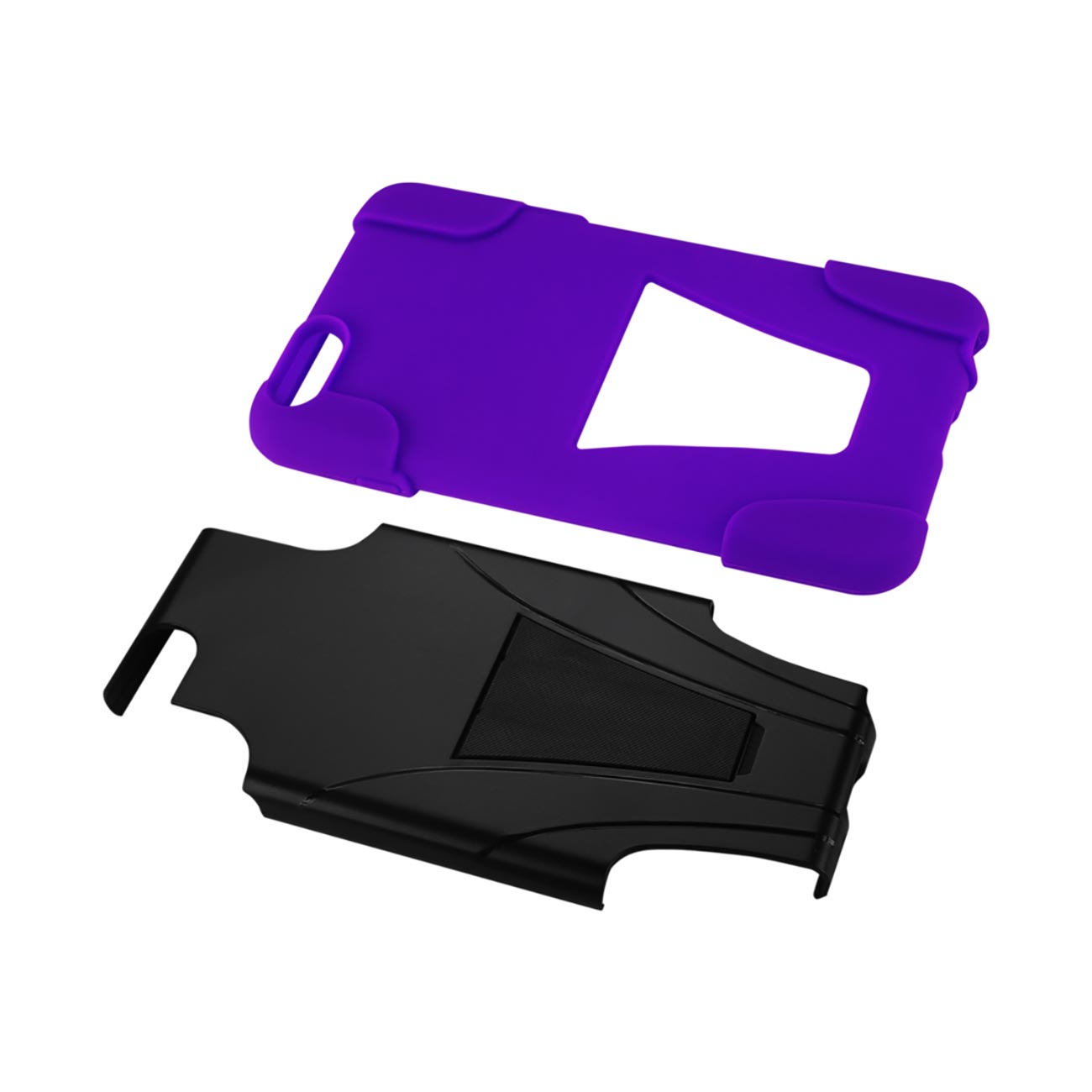 iPhone 6S/ 6 Plus Hybrid Heavy Duty Case With Kickstand In Purple Black