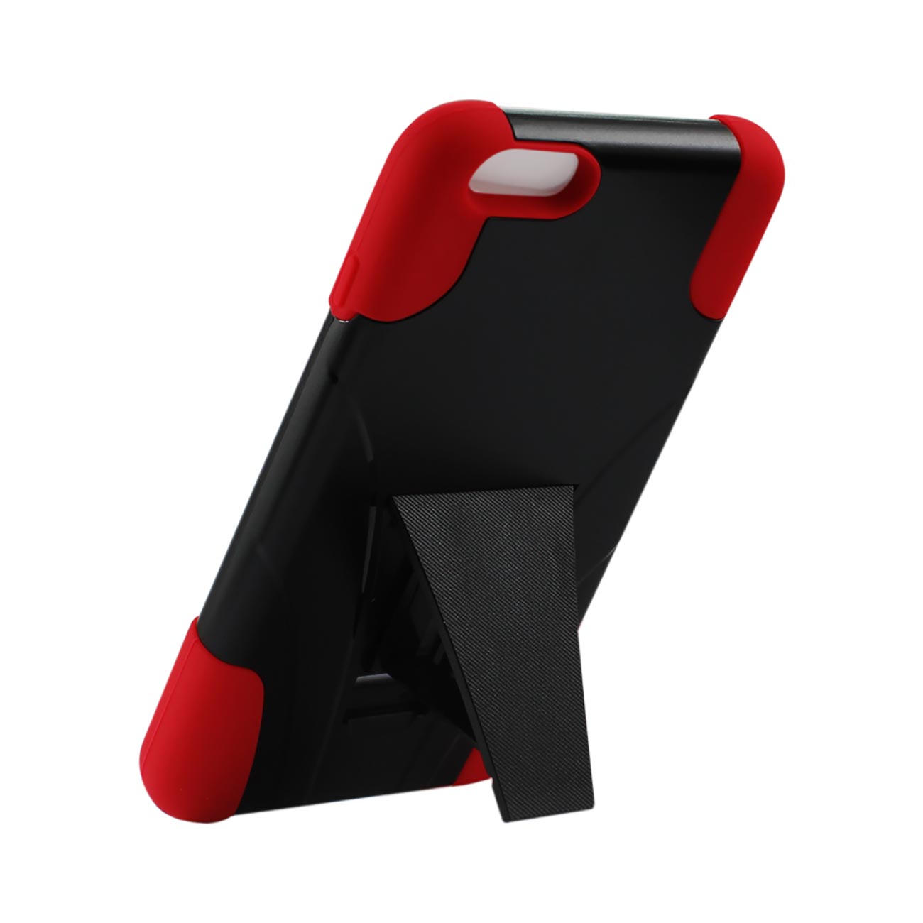 iPhone 6S/ 6 Plus Hybrid Heavy Duty Case With Kickstand In Red Black