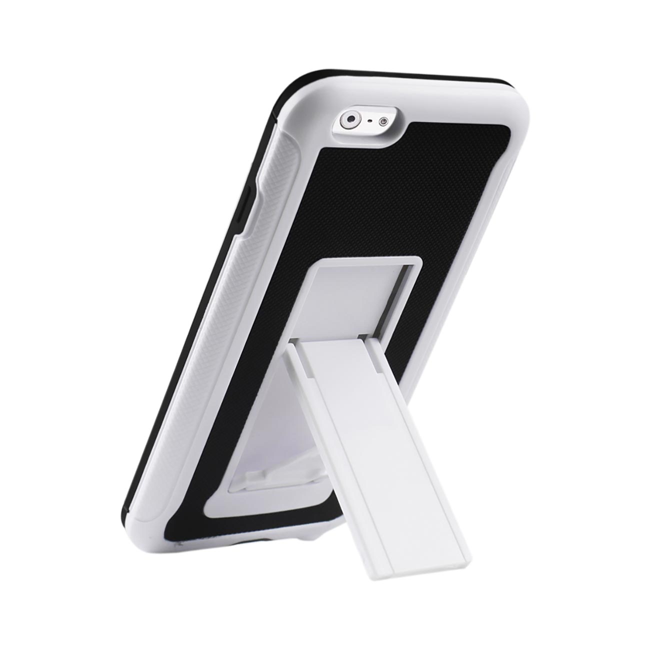 iPhone 6 Plus Hybrid Heavy Duty Case With Vertical Kickstand In Black White
