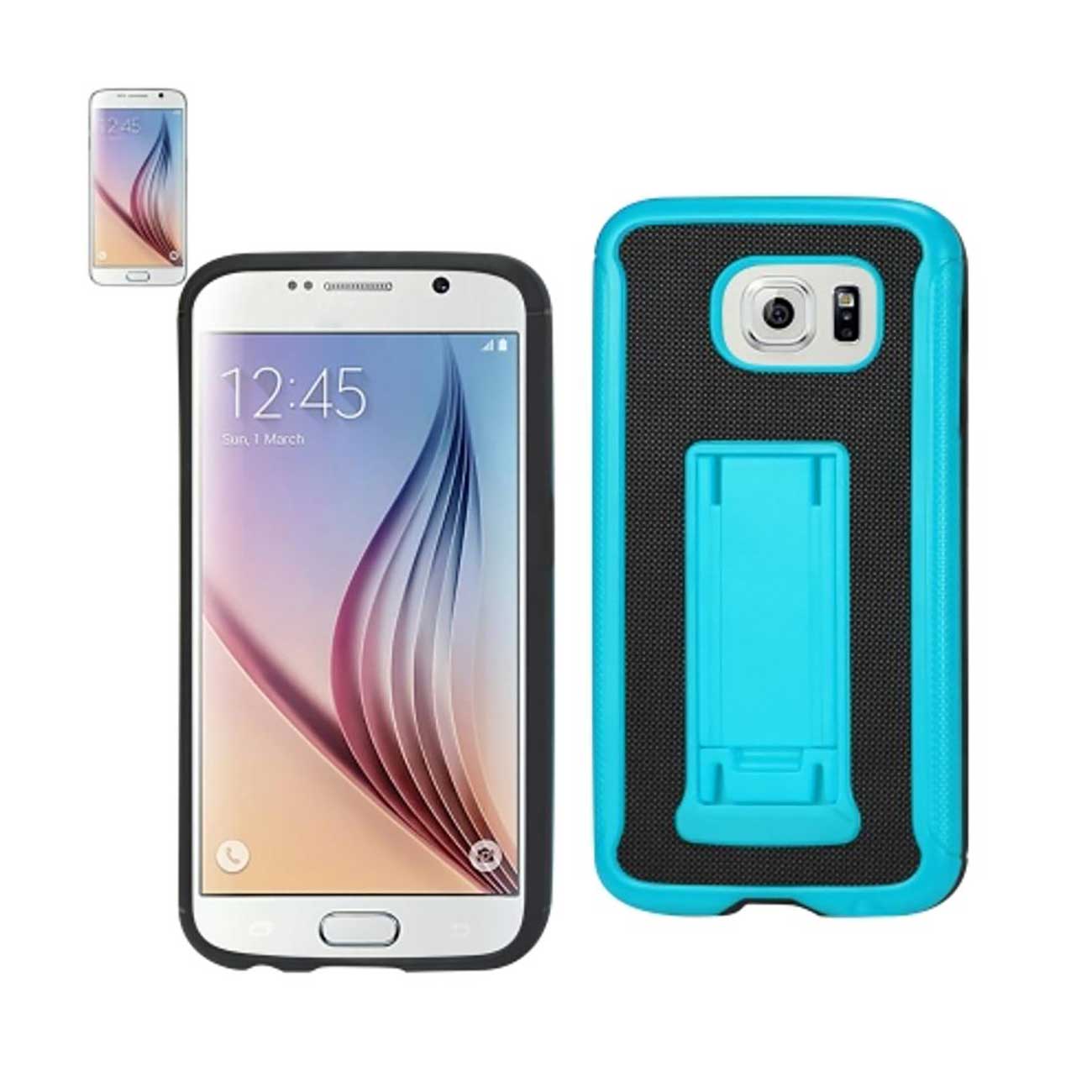Samsung Galaxy S6 Hybrid Heavy Duty Case With Vertical Kickstand In Black Navy