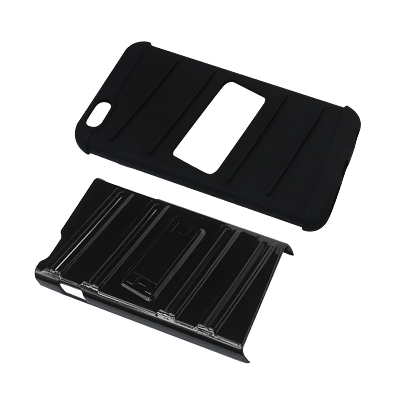 iPhone 6S Plus/ 6 Plus Hybrid Fishbone Case With Kickstand In Black