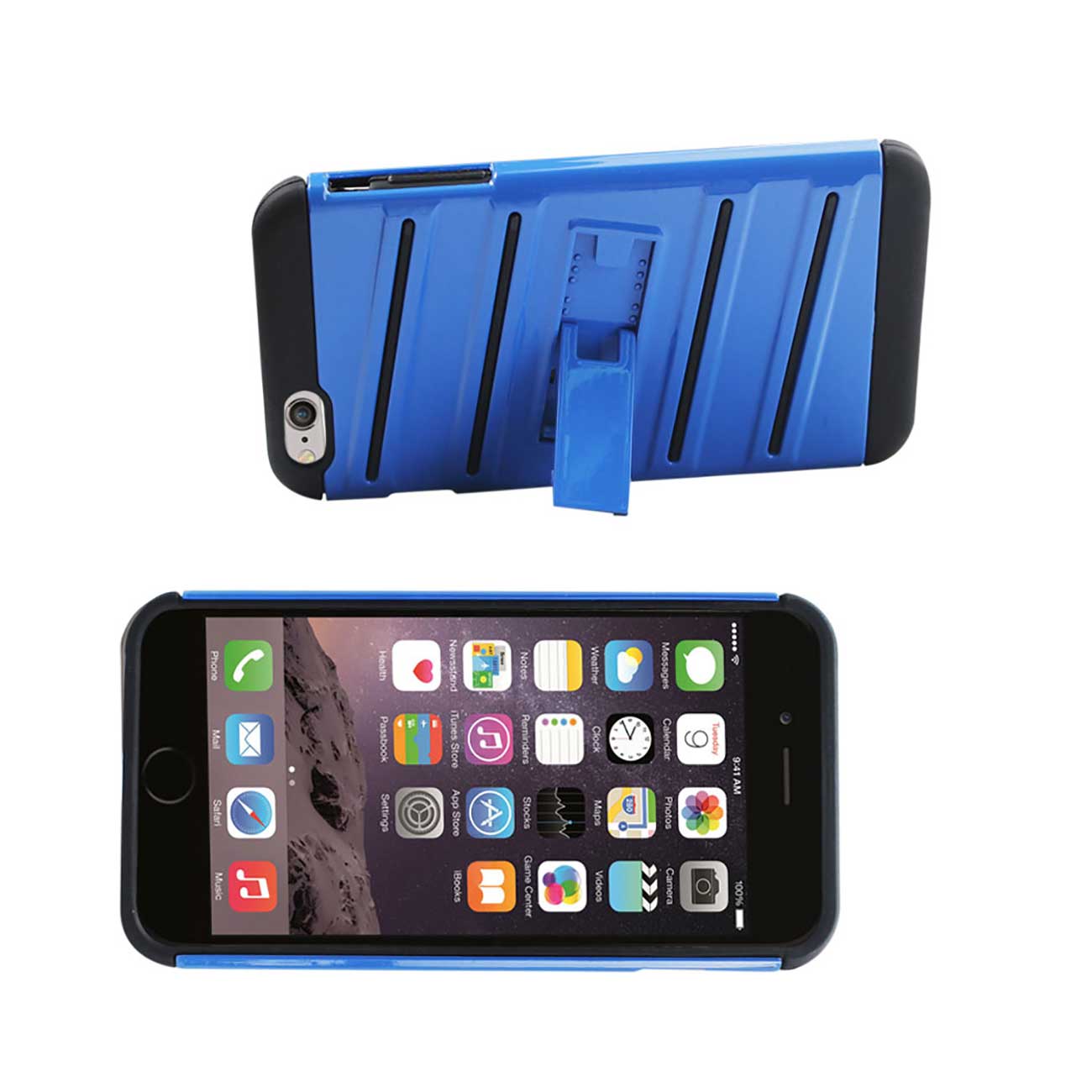iPhone 6S Plus/ 6 Plus Hybrid Fishbone Case With Kickstand In Black Navy