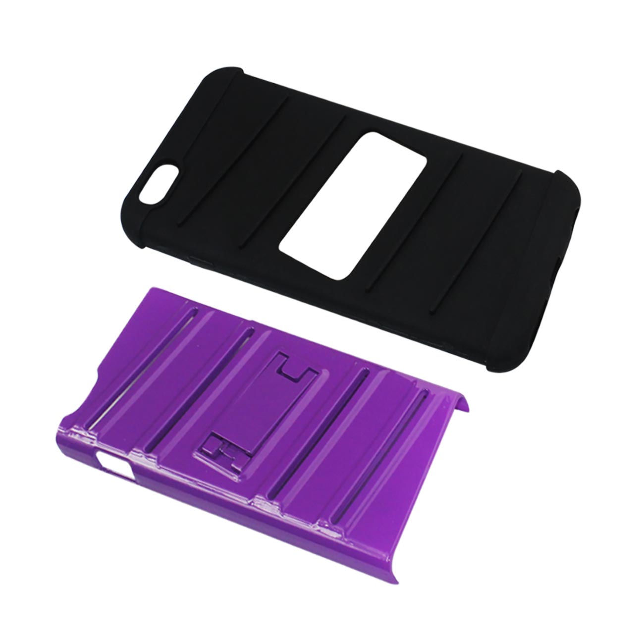 iPhone 6S Plus/ 6 Plus Hybrid Fishbone Case With Kickstand In Black Purple