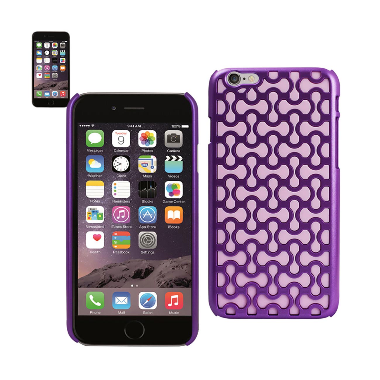 Case Hybrid With Two Silicone Pads iPhone 6S/ 6 Purple Color