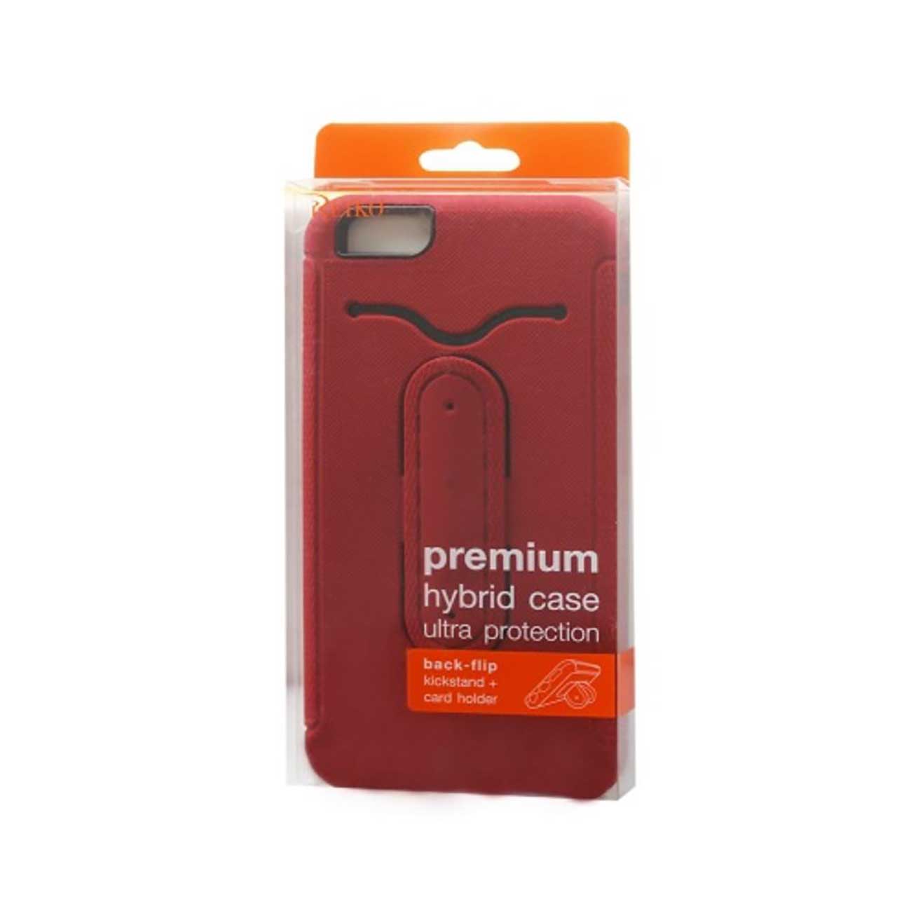 iPhone 6S Plus/ 6 Plus Hybrid Heavy Duty Case With Bending Kickstand In Red