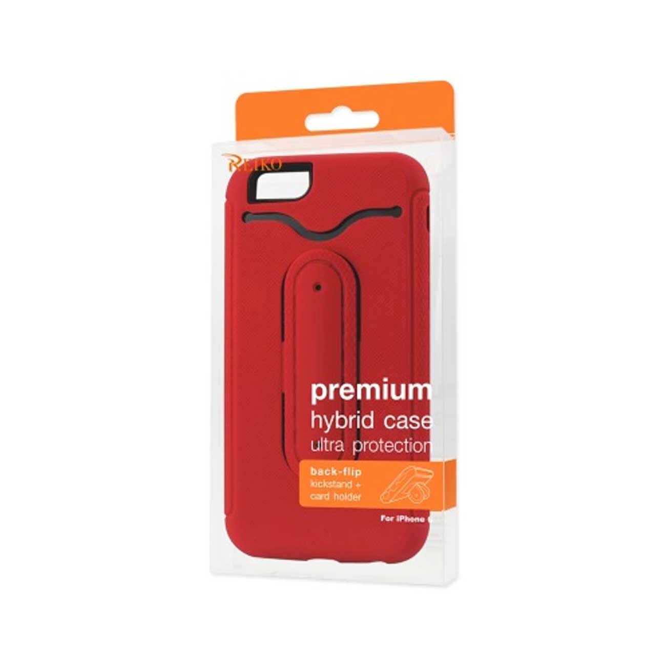 iPhone 6S/ 6 Hybrid Heavy Duty Case With Bending Kickstand In Red