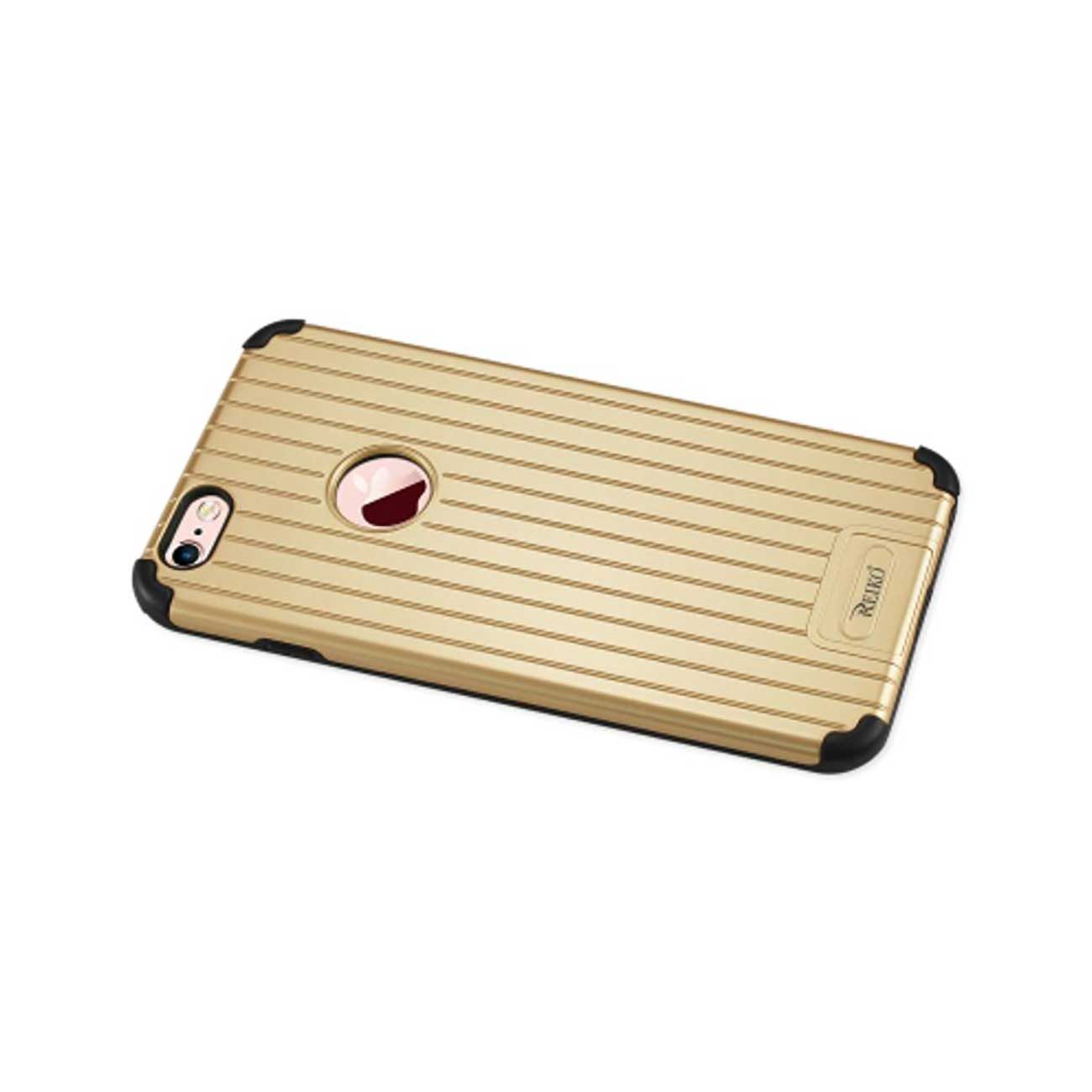 iPhone 6S Plus/ 6 Plus Rugged Metal Texture Hybrid Case With Ridged Back In Black Gold