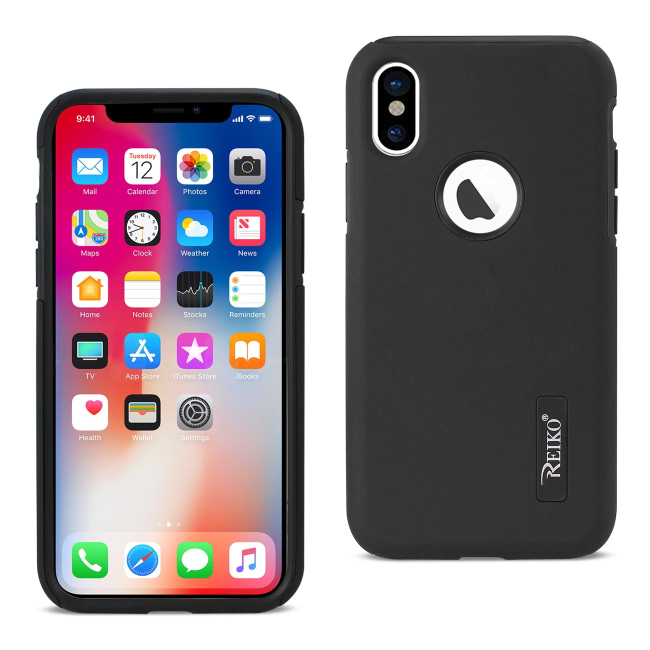 iPhone X/iPhone XS SOLID ARMOR DUAL LAYER PROTECTIVE CASE IN BLACK