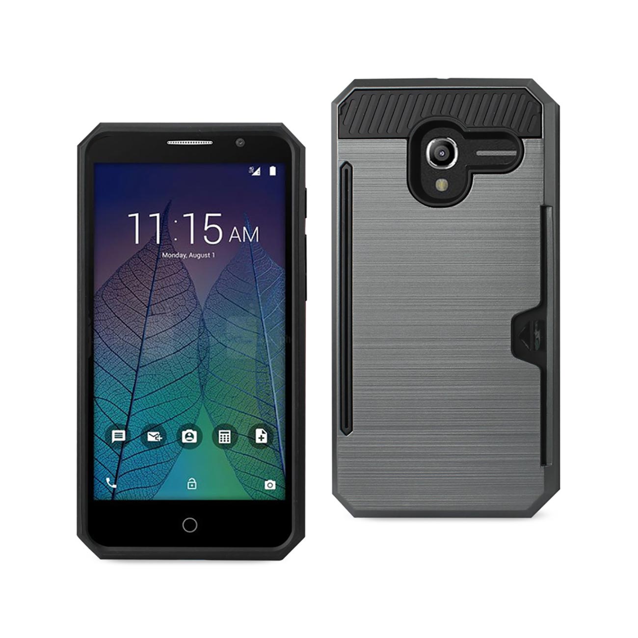 Alcatel Tru Slim Armor Hybrid Case With Card Holder In Gray