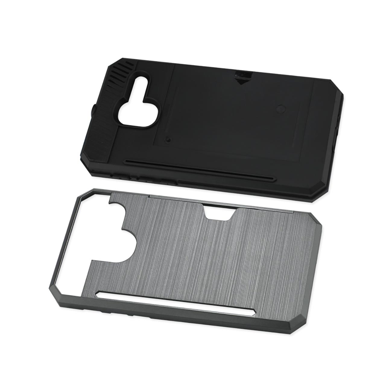 Alcatel Tru Slim Armor Hybrid Case With Card Holder In Gray