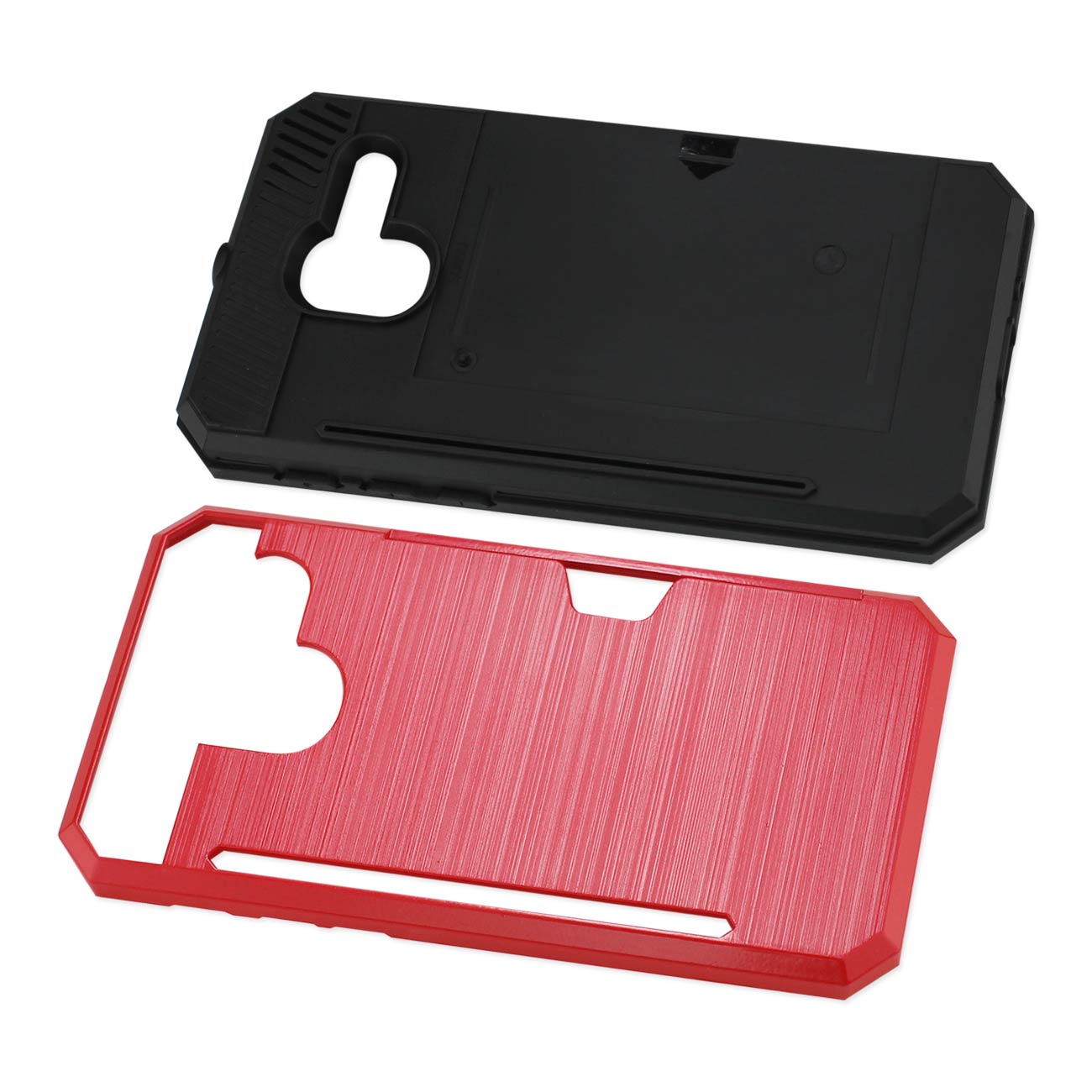Alcatel Tru Slim Armor Hybrid Case With Card Holder In Red