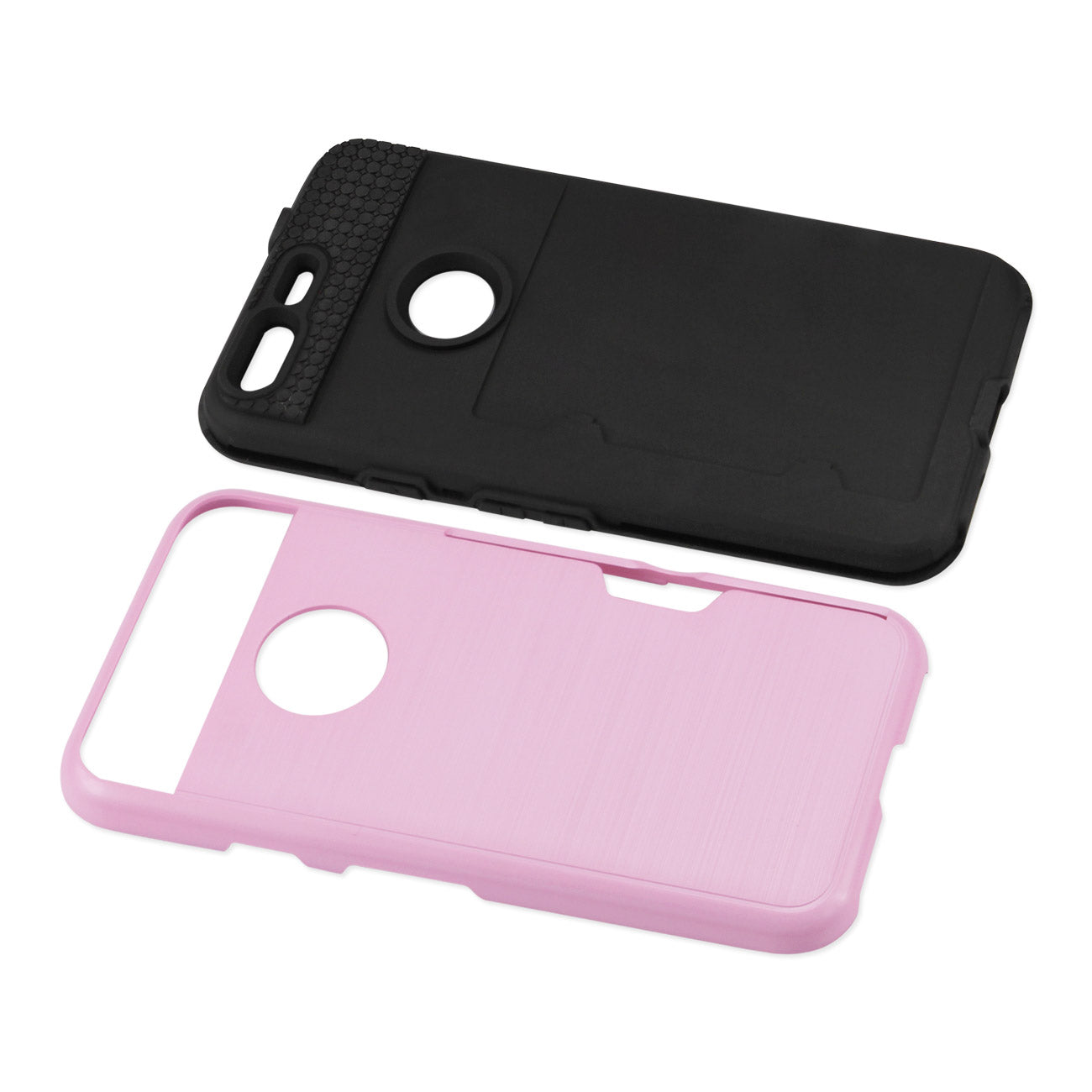 Google Pixel Slim Armor Hybrid Case With Card Holder In Rose Gold