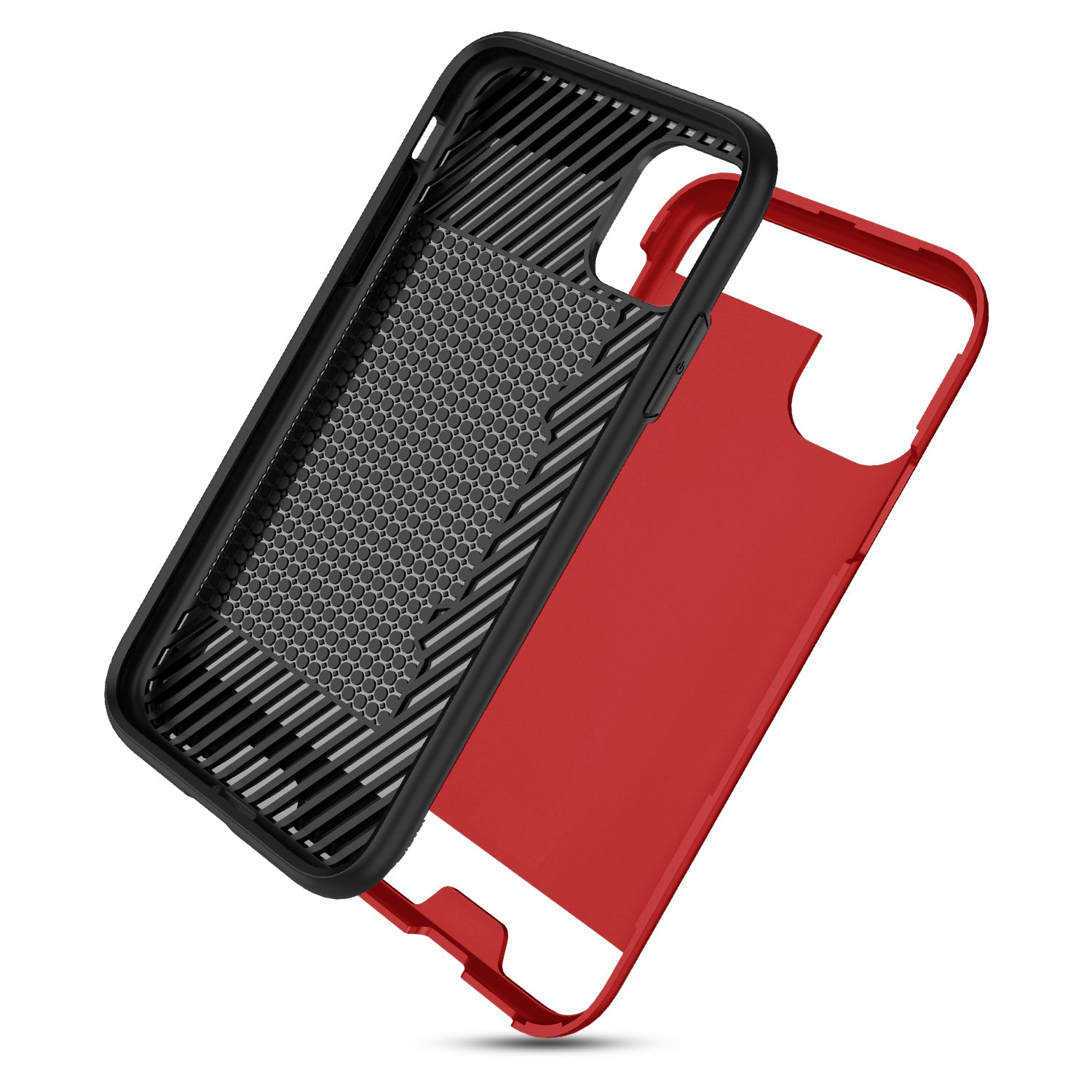 Case Hybrid Slim Armor With Card Holder iPhone 11 Pro Max Red Color