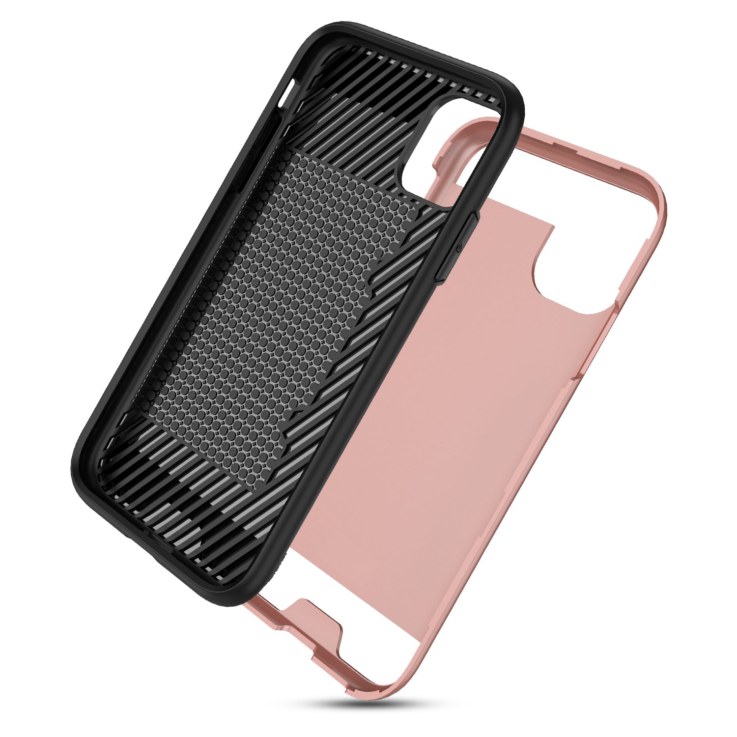 Case Hybrid Slim Armor With Card Holder iPhone 11 Pro Max Rose Gold Color