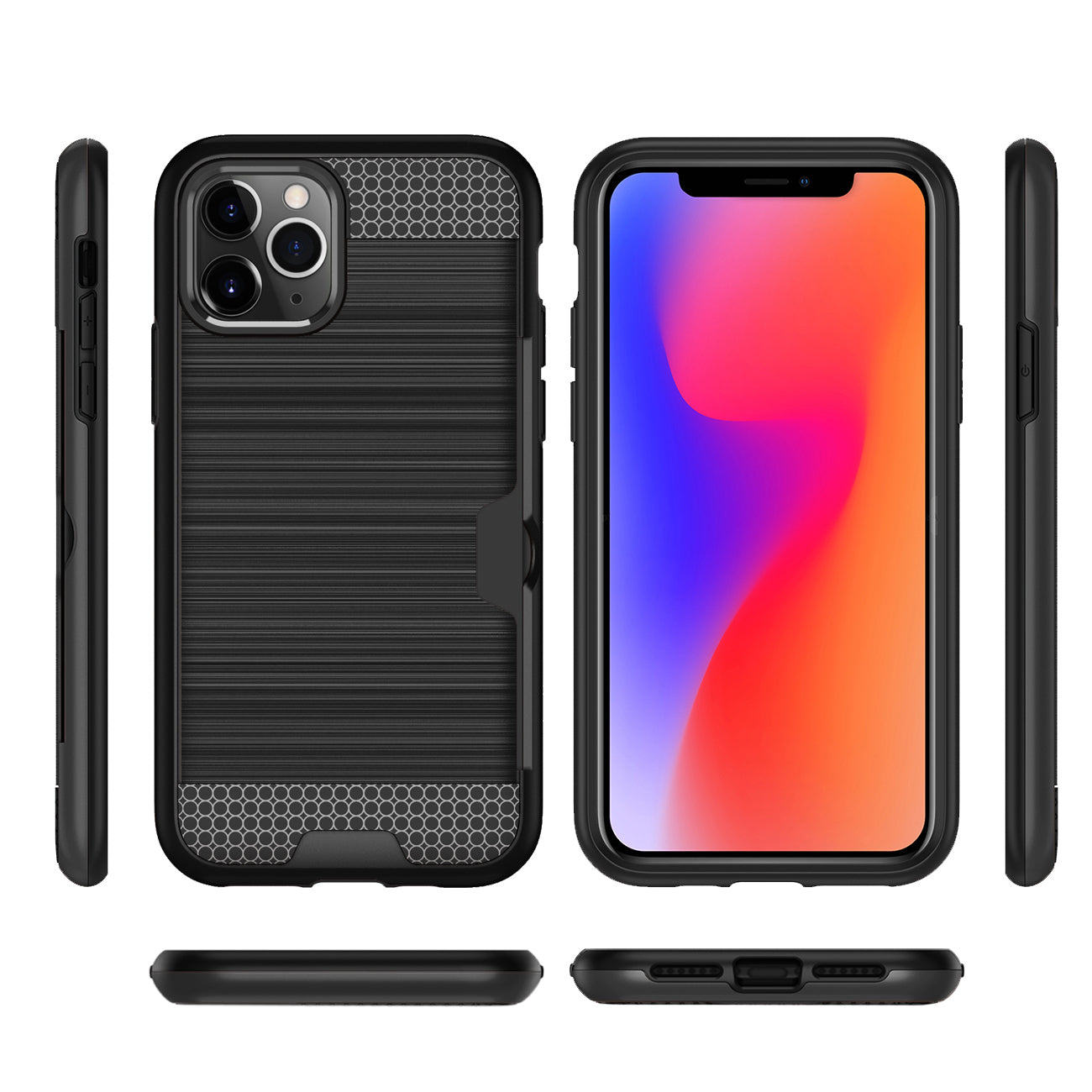 Case Hybrid Slim Armor With Card Holder iPhone 11 Pro Black Color