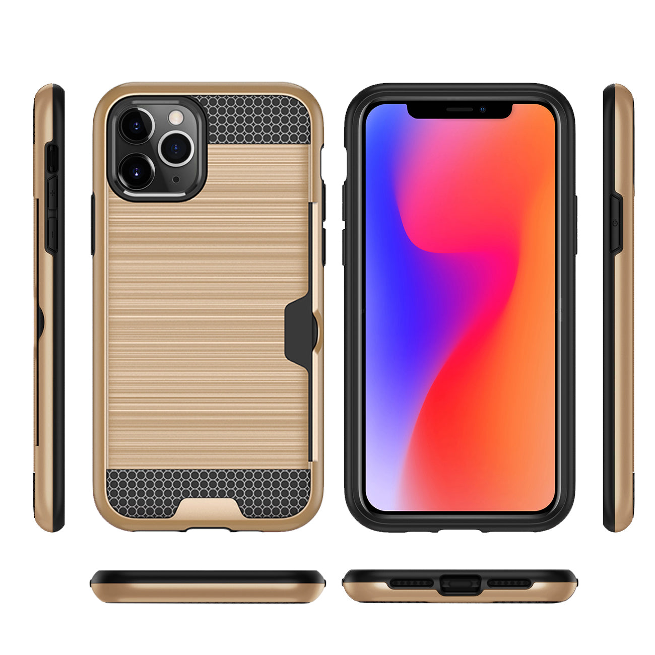 Case Hybrid Slim Armor With Card Holder iPhone 11 Pro Gold Color
