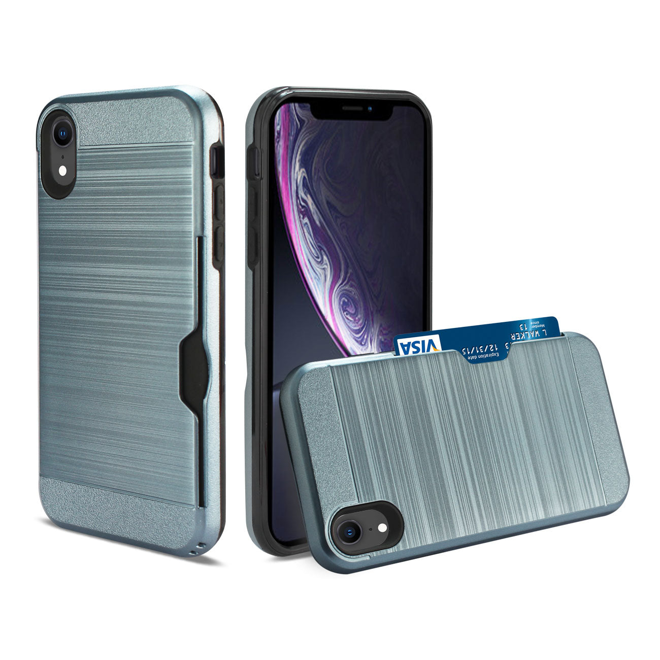 Reiko iPhone XS Max Slim Armor Hybrid Case With Card Holder In Navy