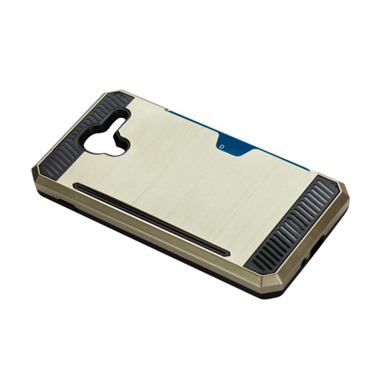 Case Hybrid With Card Holder Slim Armor Kyocera Hydro View Gold Color