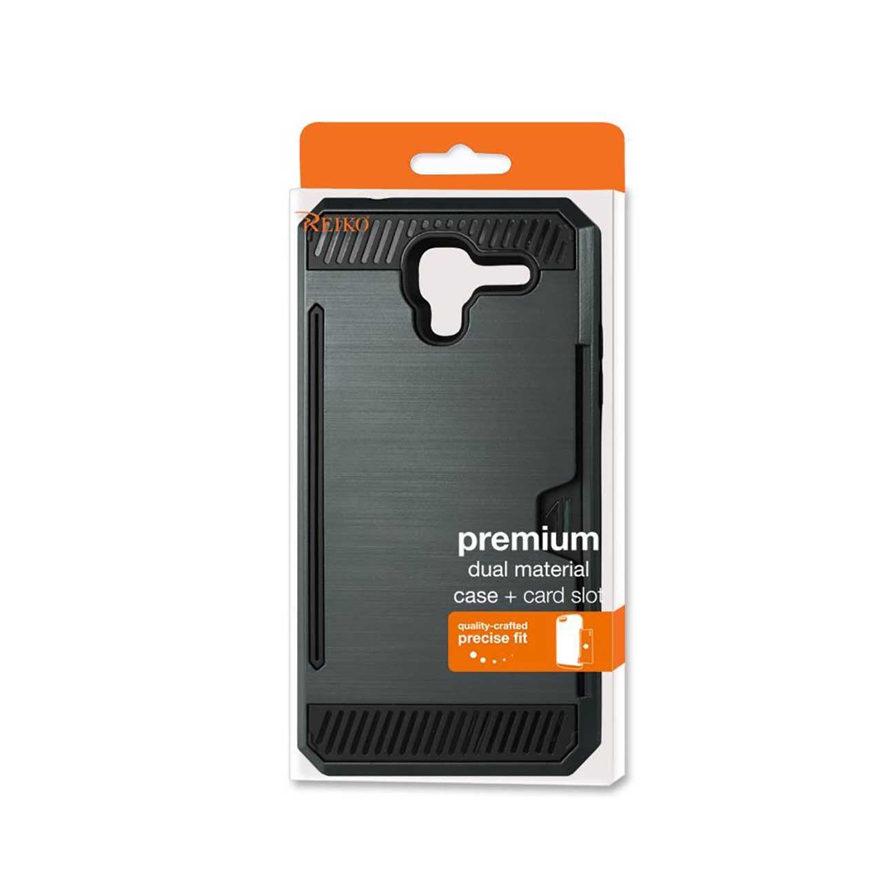 Case Hybrid With Card Holder Slim Armor Kyocera Hydro View Gray Color