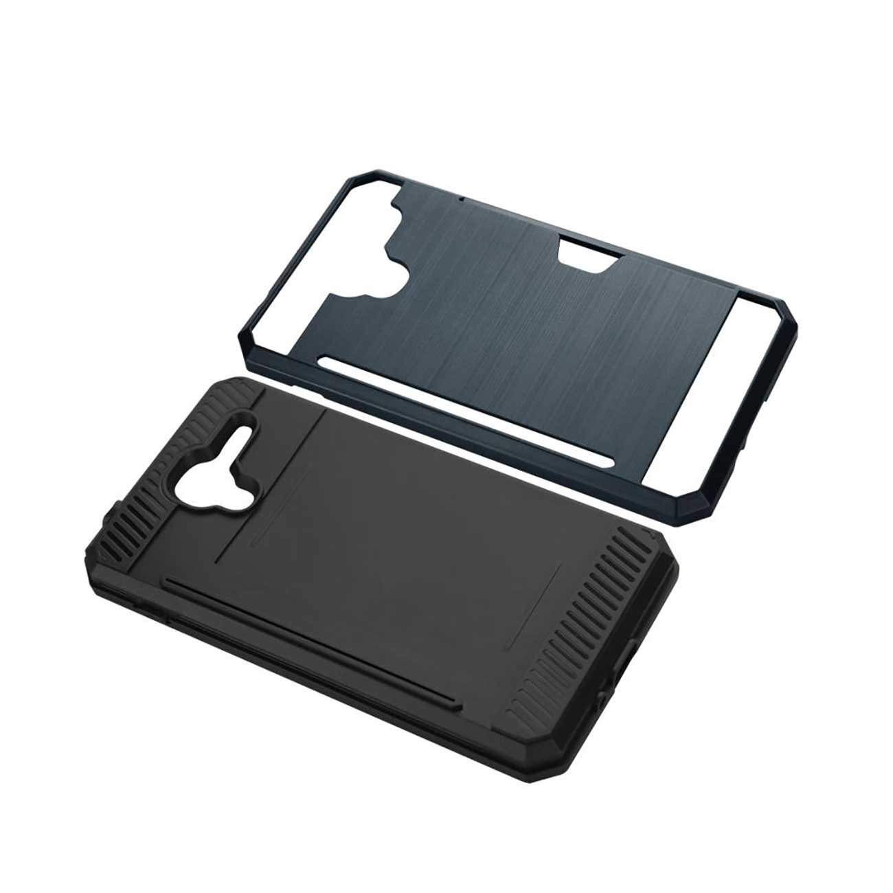 Case Hybrid With Card Holder Slim Armor Kyocera Hydro View Navy Color