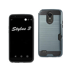 Case Hybrid With Card Holder Slim Armor LG Stylo 3/ Stylus 3 Navy Color
