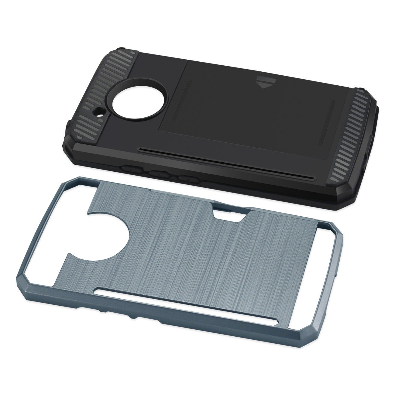 Case Hybrid Slim Armor With Card Holder Motorola Moto E4 Active Navy Color