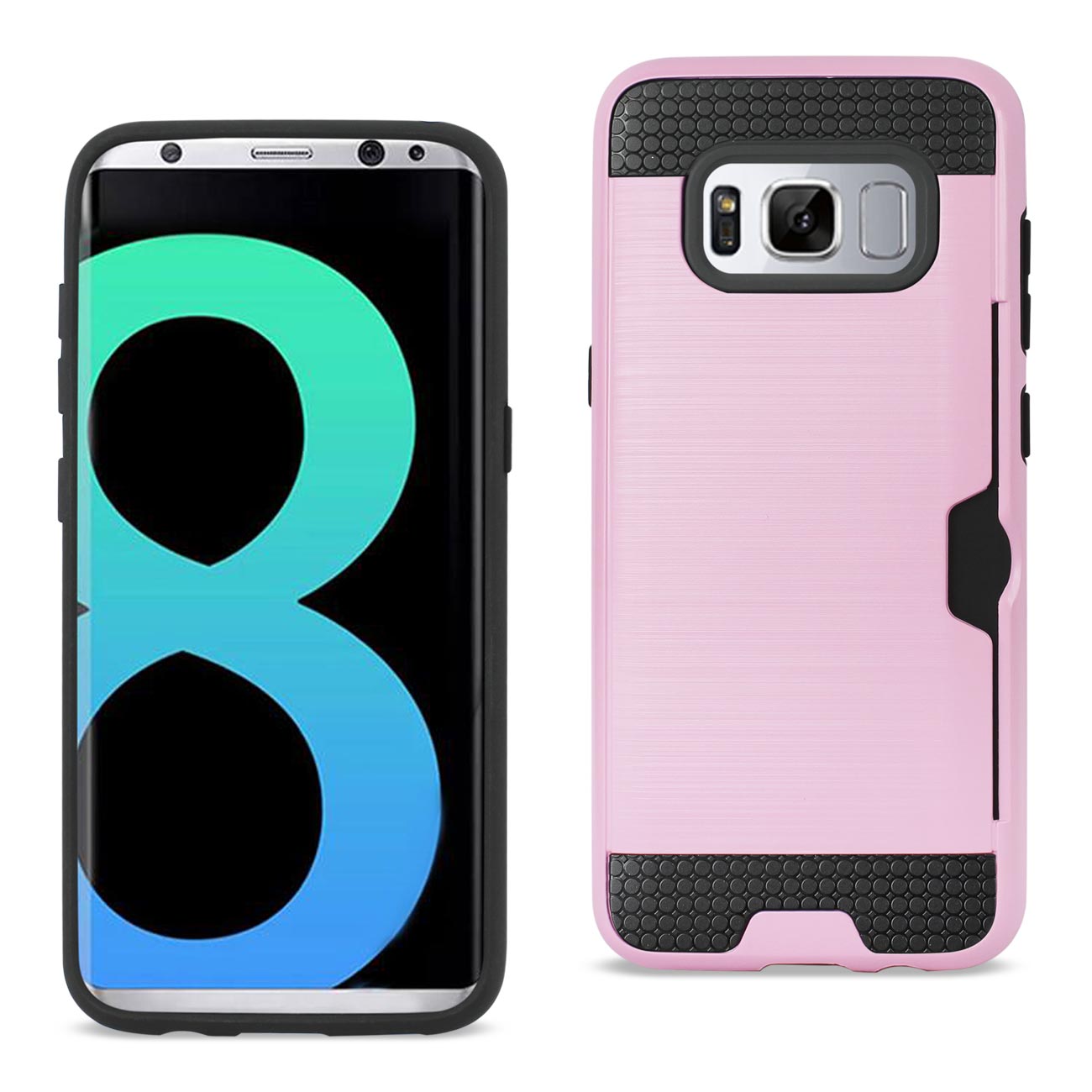 Case Hybrid Slim Armor With Card Holder Samsung Galaxy S8 Edge/ S8 Plus Pink Color