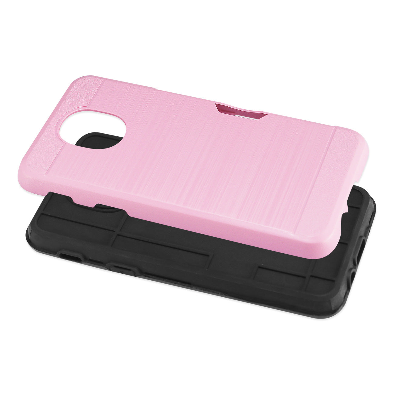 Samsung J3(2018) Slim Armor Hybrid Case With Card Holder In Pink