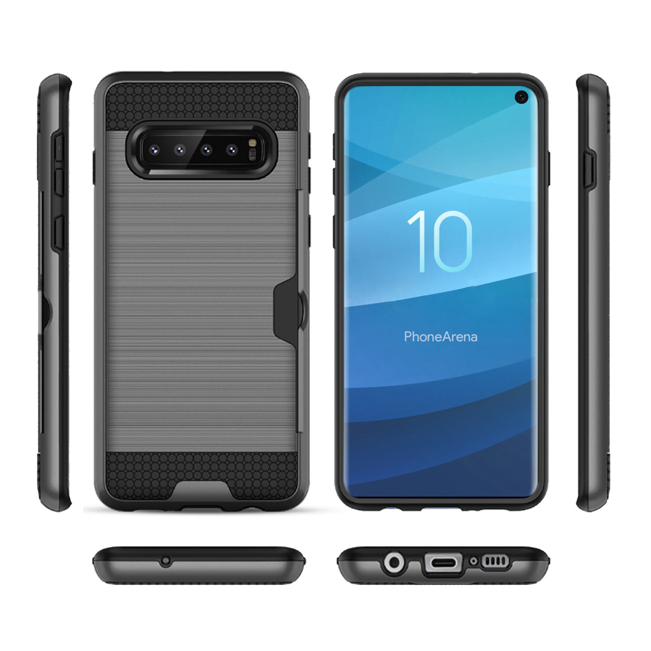 Case Hybrid Slim Armor With Card Holder SAMSUNG GALAXY S10 Gray Color