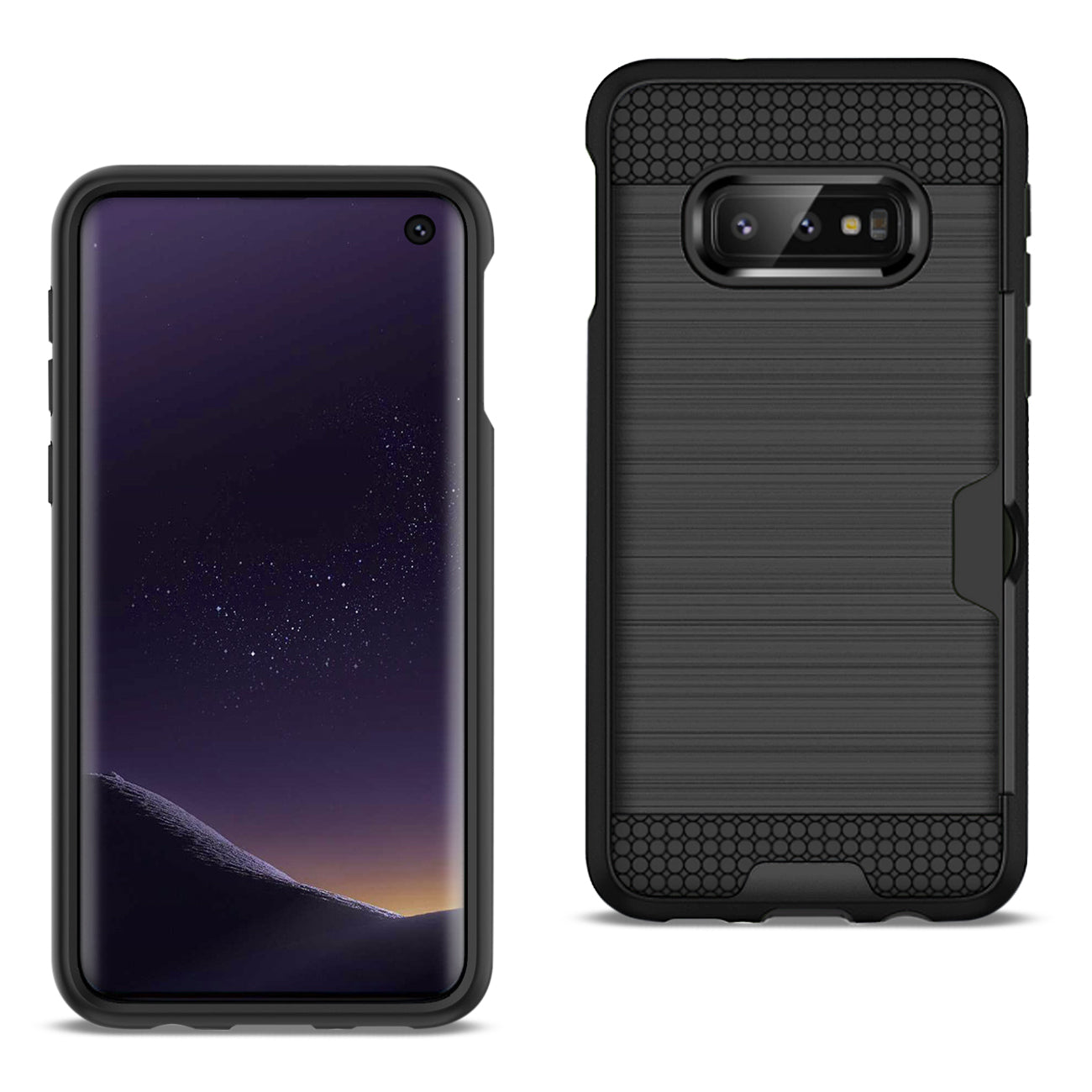 Samsung Galaxy S10 Lite Slim Armor Hybrid Case With Card Holder In Black