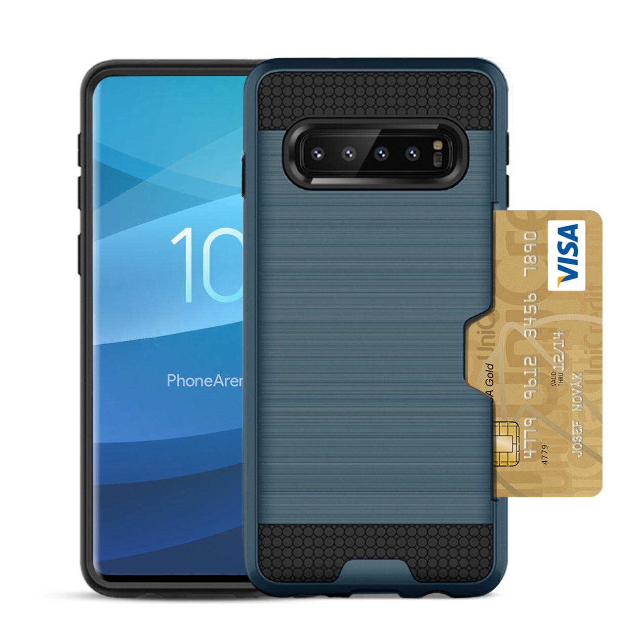 Case Hybrid Slim Armor With Card Holder SAMSUNG GALAXY S10 Navy Color