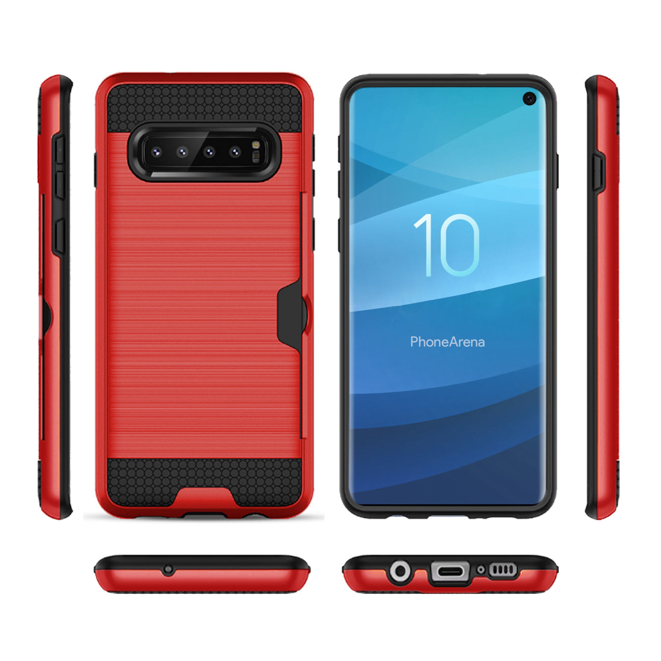 Case Hybrid Slim Armor With Card Holder SAMSUNG GALAXY S10 Red Color