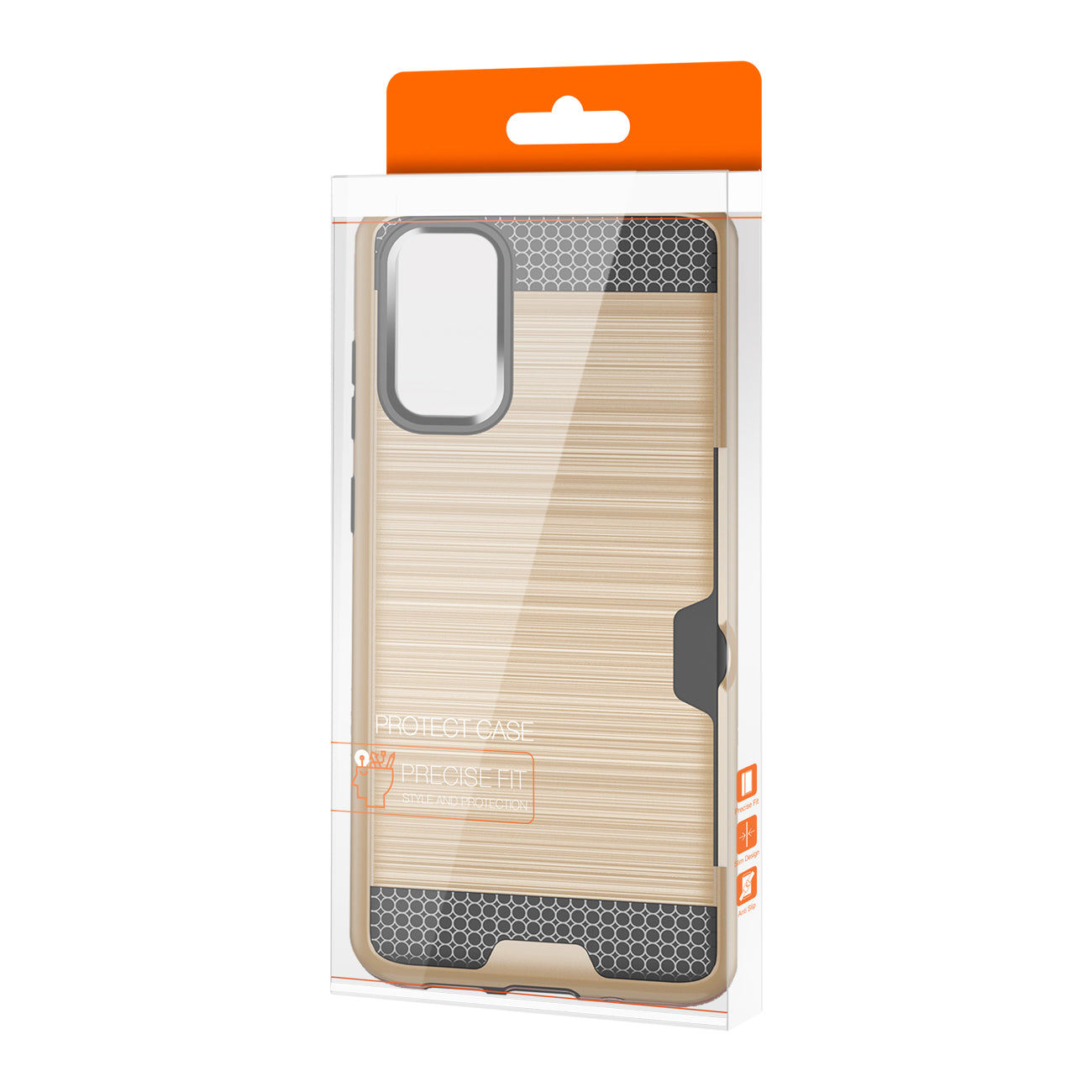 REIKO SAMSUNG GALAXY S20 SLIM ARMOR HYBRID CASE WITH CARD HOLDER IN GOLD