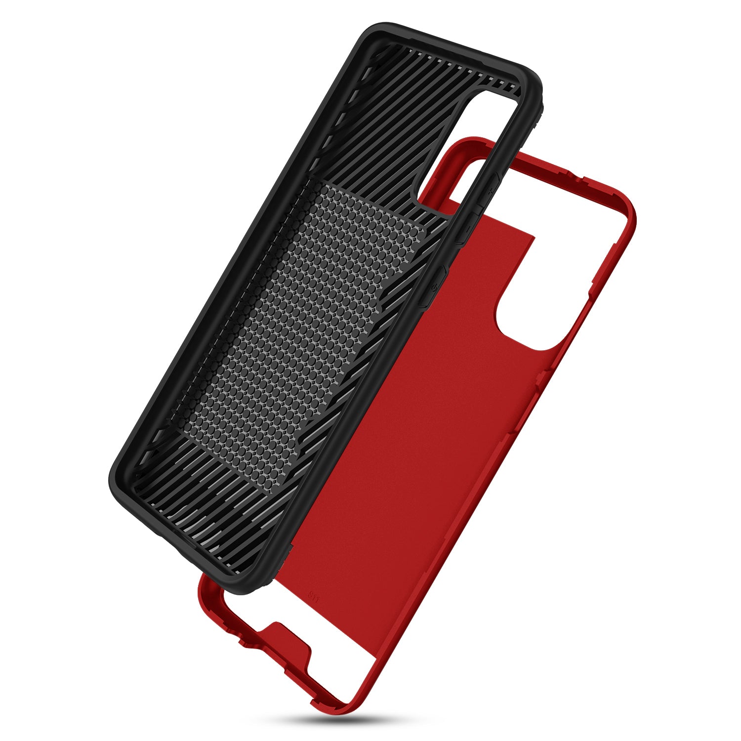 REIKO SAMSUNG GALAXY S20 PLUS SLIM ARMOR HYBRID CASE WITH CARD HOLDER IN RED