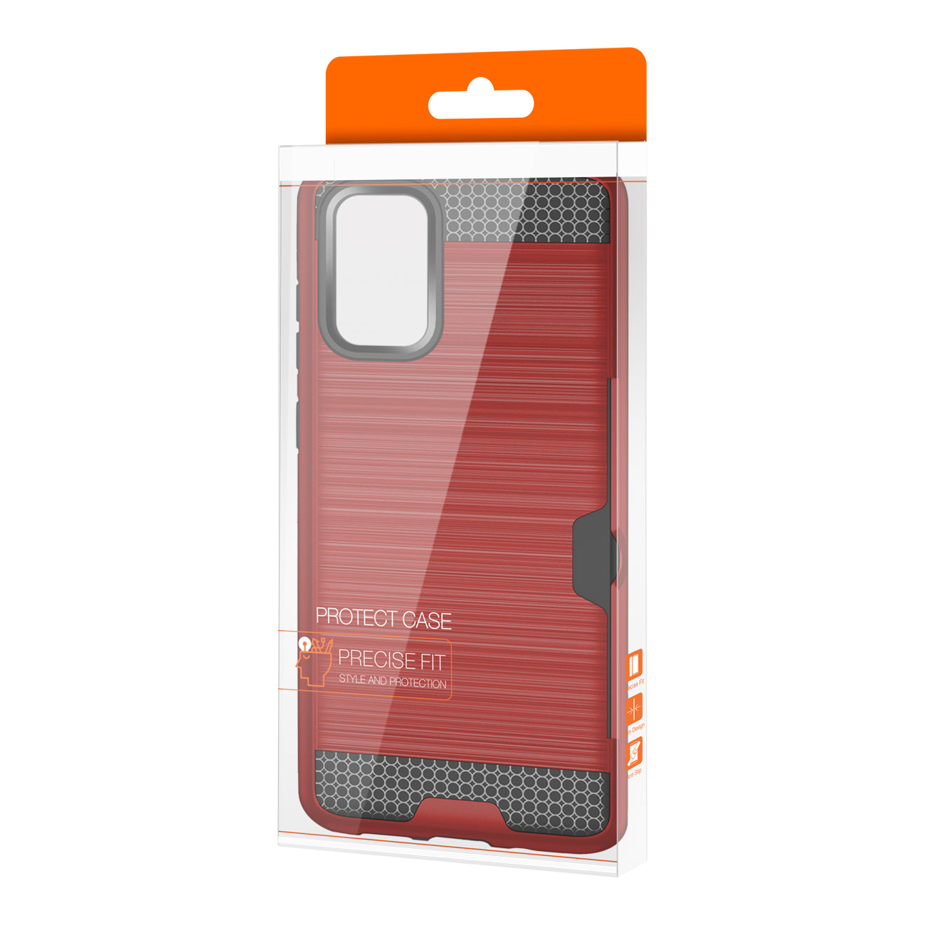 REIKO SAMSUNG GALAXY S20 PLUS SLIM ARMOR HYBRID CASE WITH CARD HOLDER IN RED