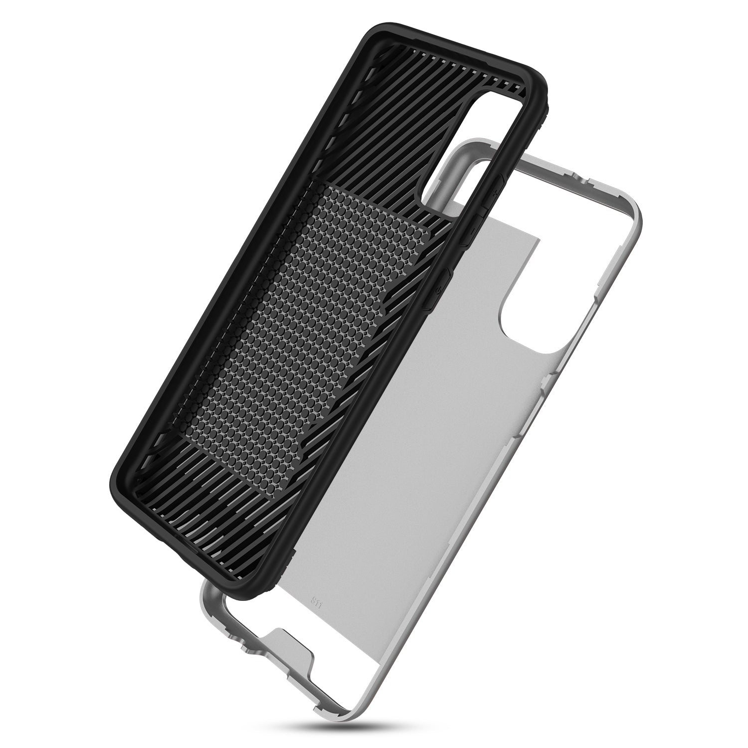 REIKO SAMSUNG GALAXY S20 SLIM ARMOR HYBRID CASE WITH CARD HOLDER IN SILVER