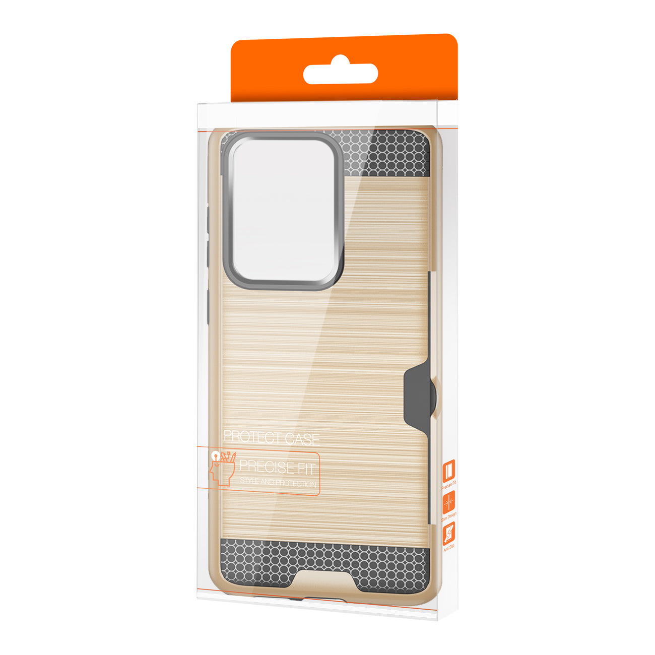REIKO SAMSUNG GALAXY S20 ULTRA SLIM ARMOR HYBRID CASE WITH CARD HOLDER IN GOLD