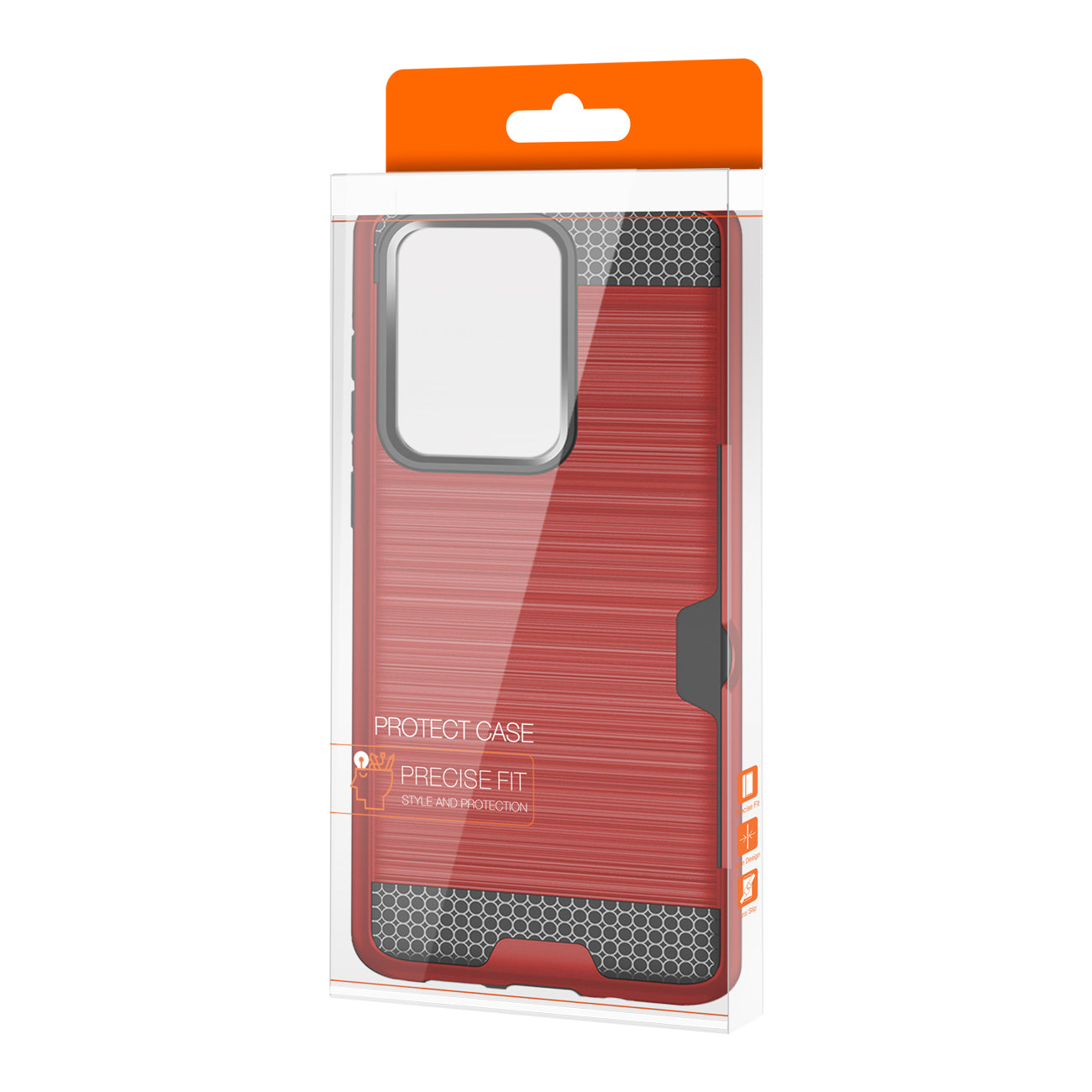 REIKO SAMSUNG GALAXY S20 ULTRA SLIM ARMOR HYBRID CASE WITH CARD HOLDER IN RED