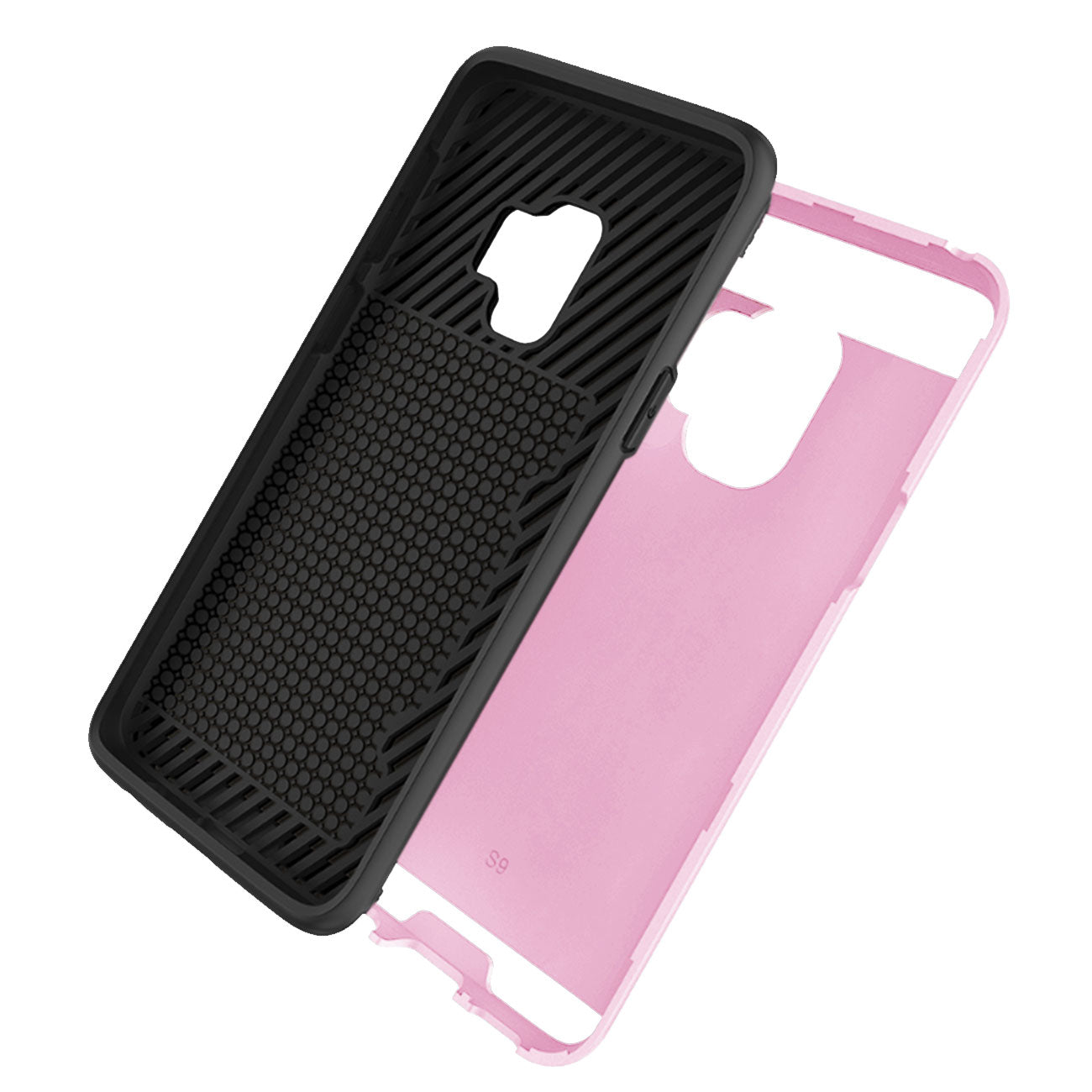 Case Hybrid Slim Armor With Card Holder Samsung Galaxy S9 Pink Color
