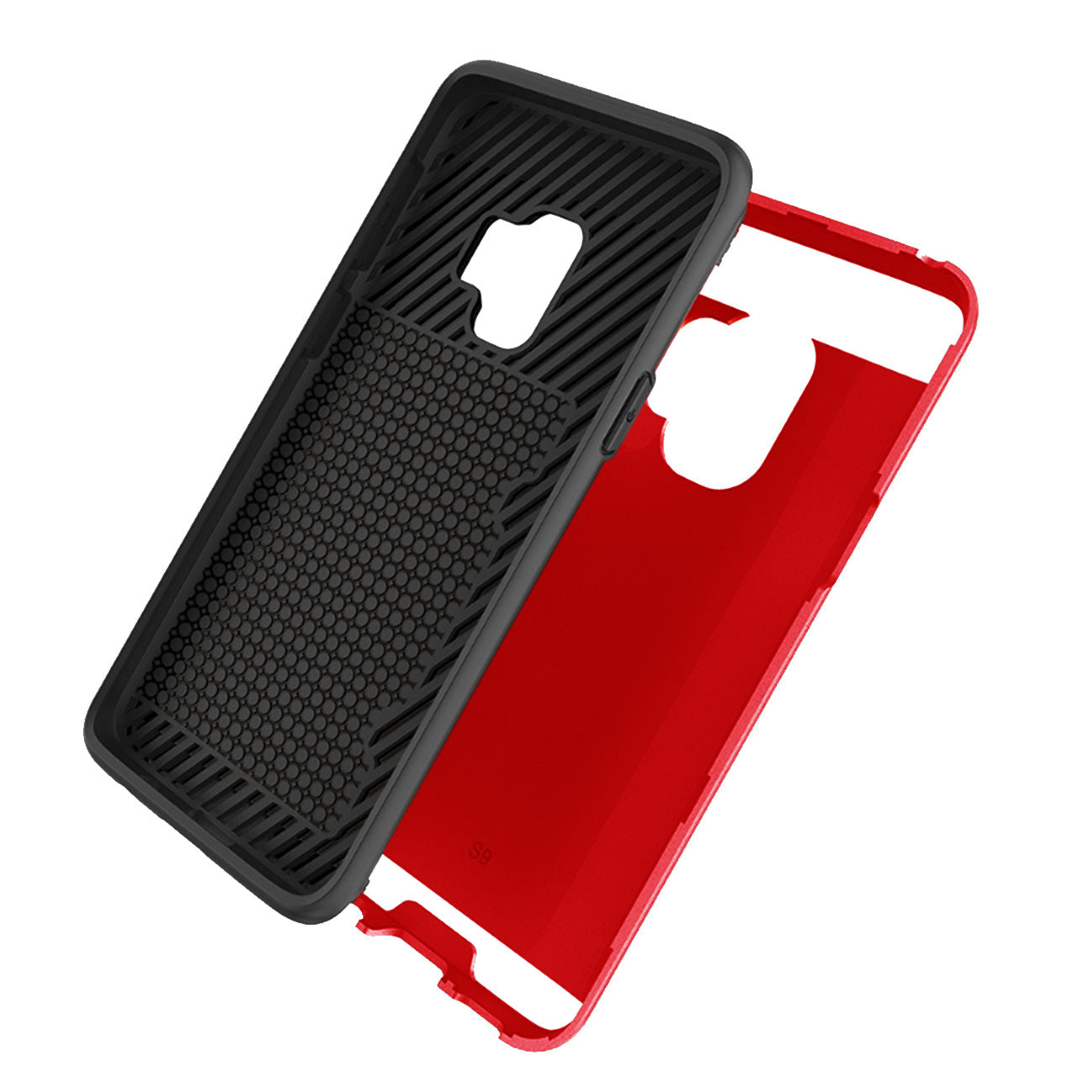 Case Hybrid Slim Armor With Card Holder Samsung Galaxy S9 Red Color