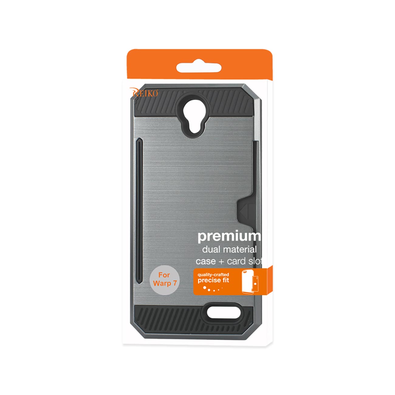 Case Hybrid With Card Holder Slim Armor ZTE Warp 7/ Z959 Gray Color