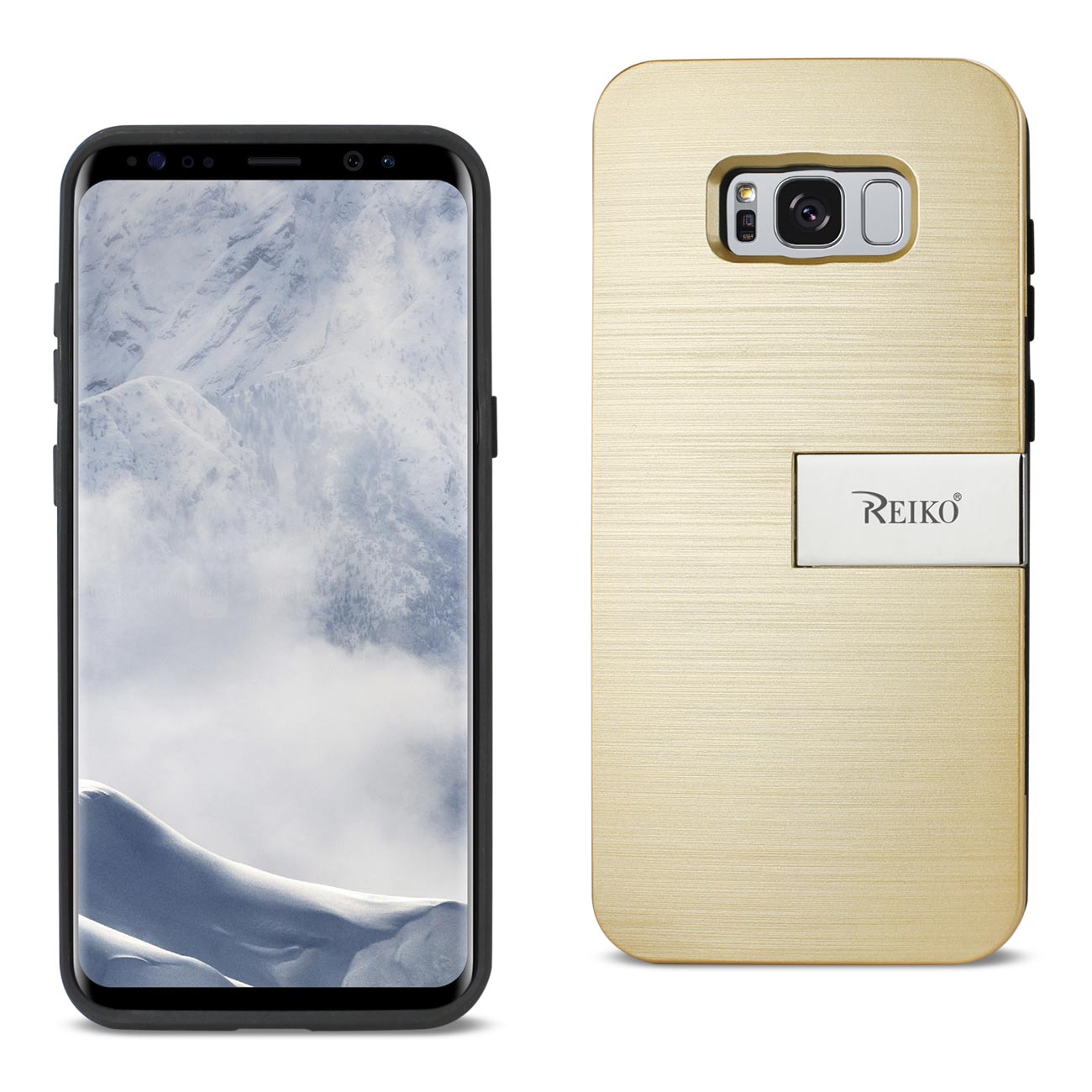 Case Hybrid With Card Holder Kickstand Slim Armor Samsung S8 Edge/ S8 Plus Gold Color