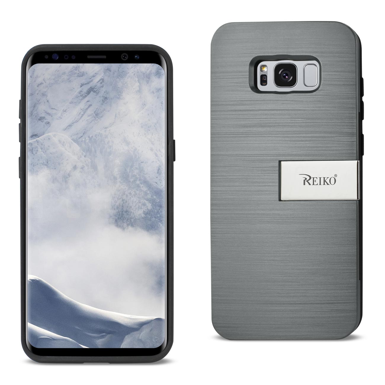 Case Hybrid With Card Holder Kickstand Slim Armor Samsung S8 Edge/ S8 Plus Grey Color