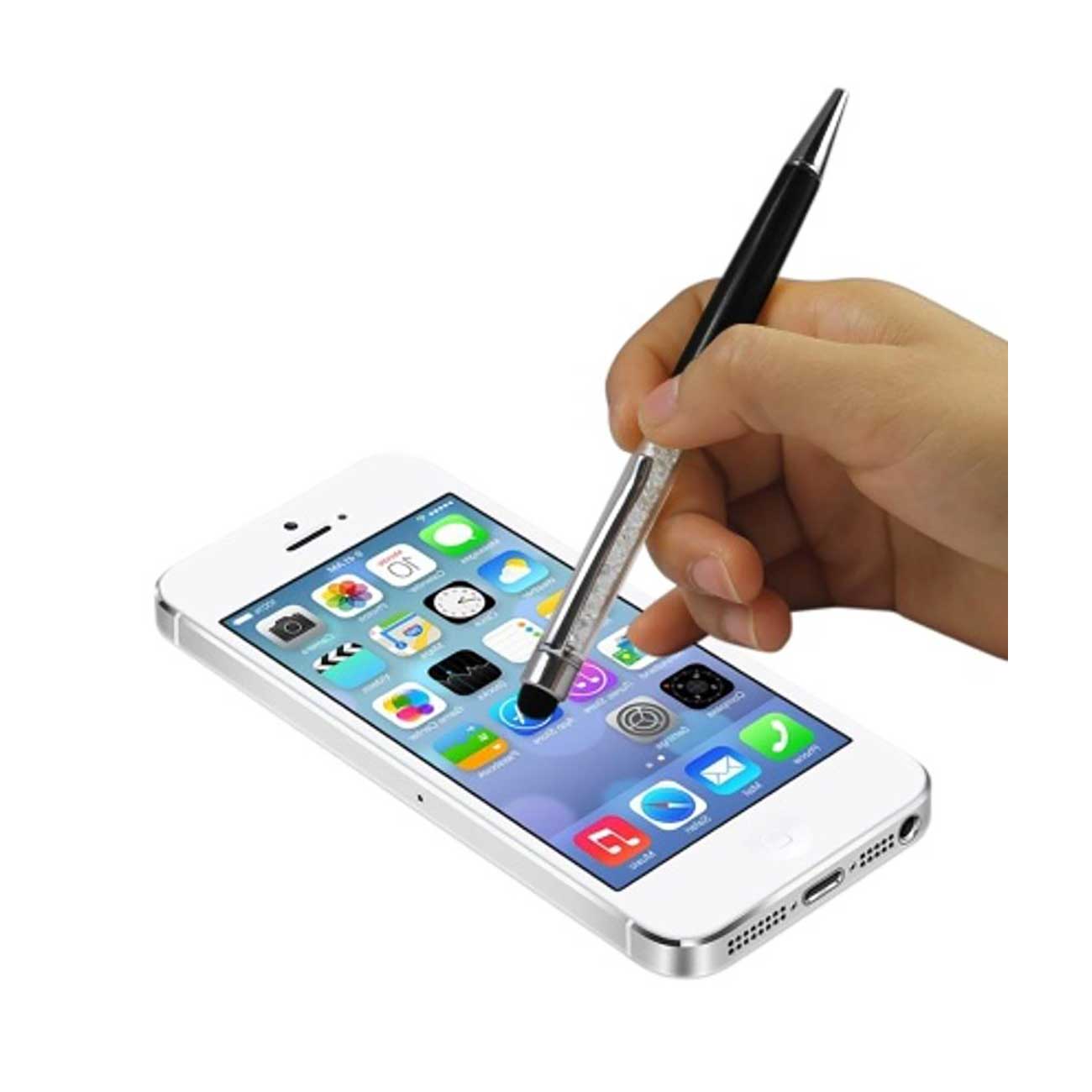 Crystal Stylus Touch Screen With Ink Pen In Black