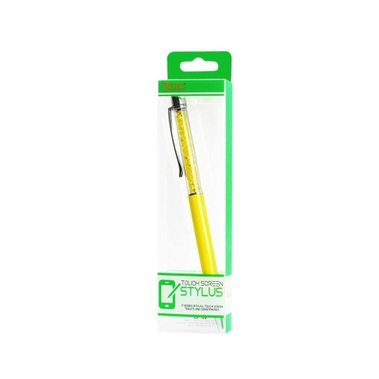 Crystal Stylus Touch Screen With Ink Pen In Yellow